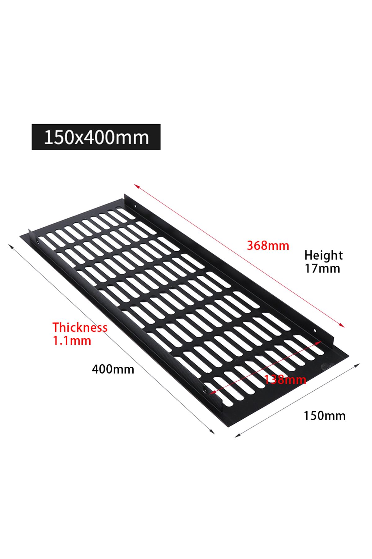Choice-150mm 400mm 1pc Ventilation Grille Rectangular Wardrobe Vent 150mm Multiple Sizes For Wardrobes Shoe 1