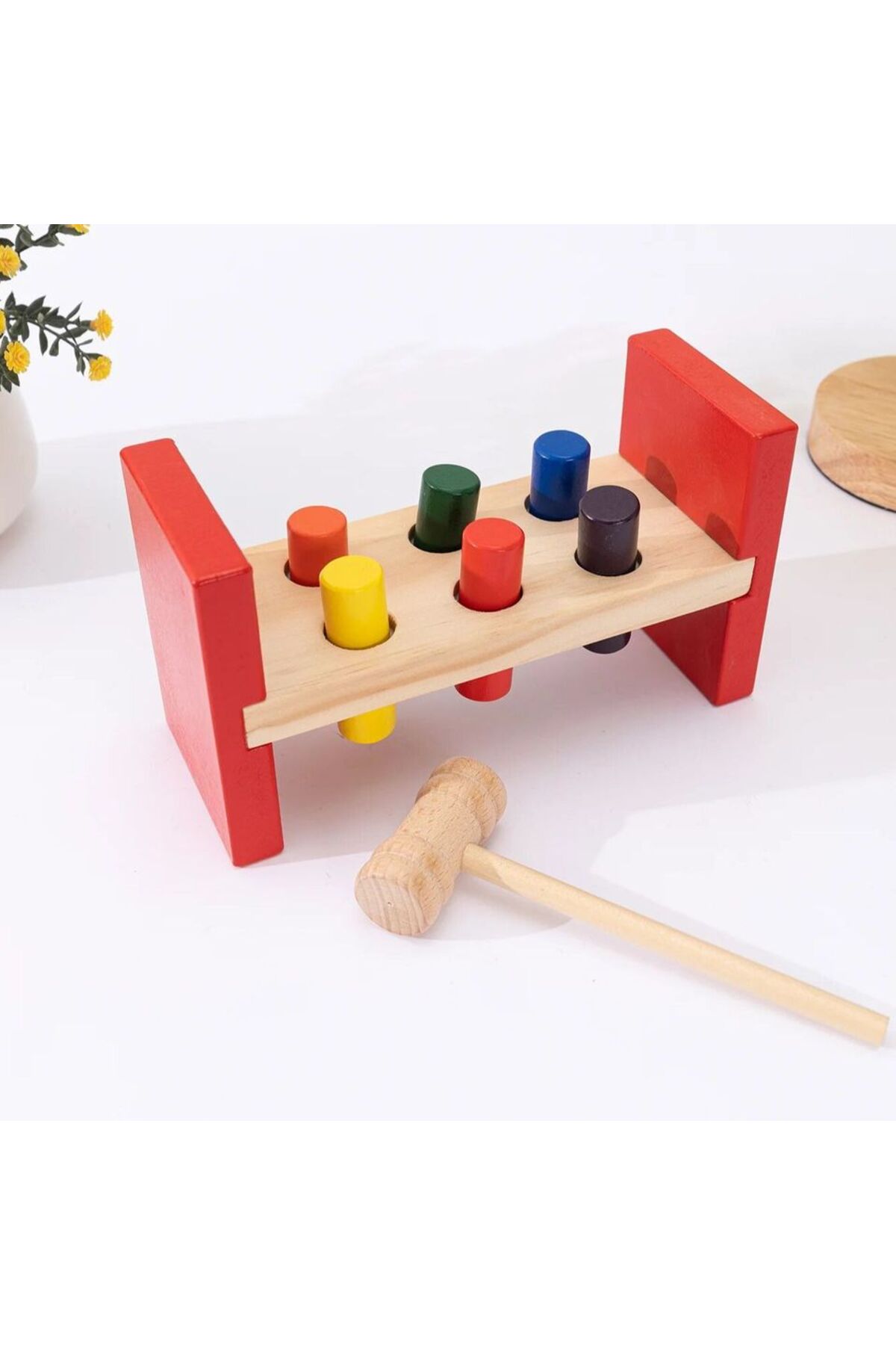 بازی چکشکاری چوبی مونتهسوری – تقویت مهارتهای حرکتی ظریف و سرگرمی آموزشی برای نوپاها