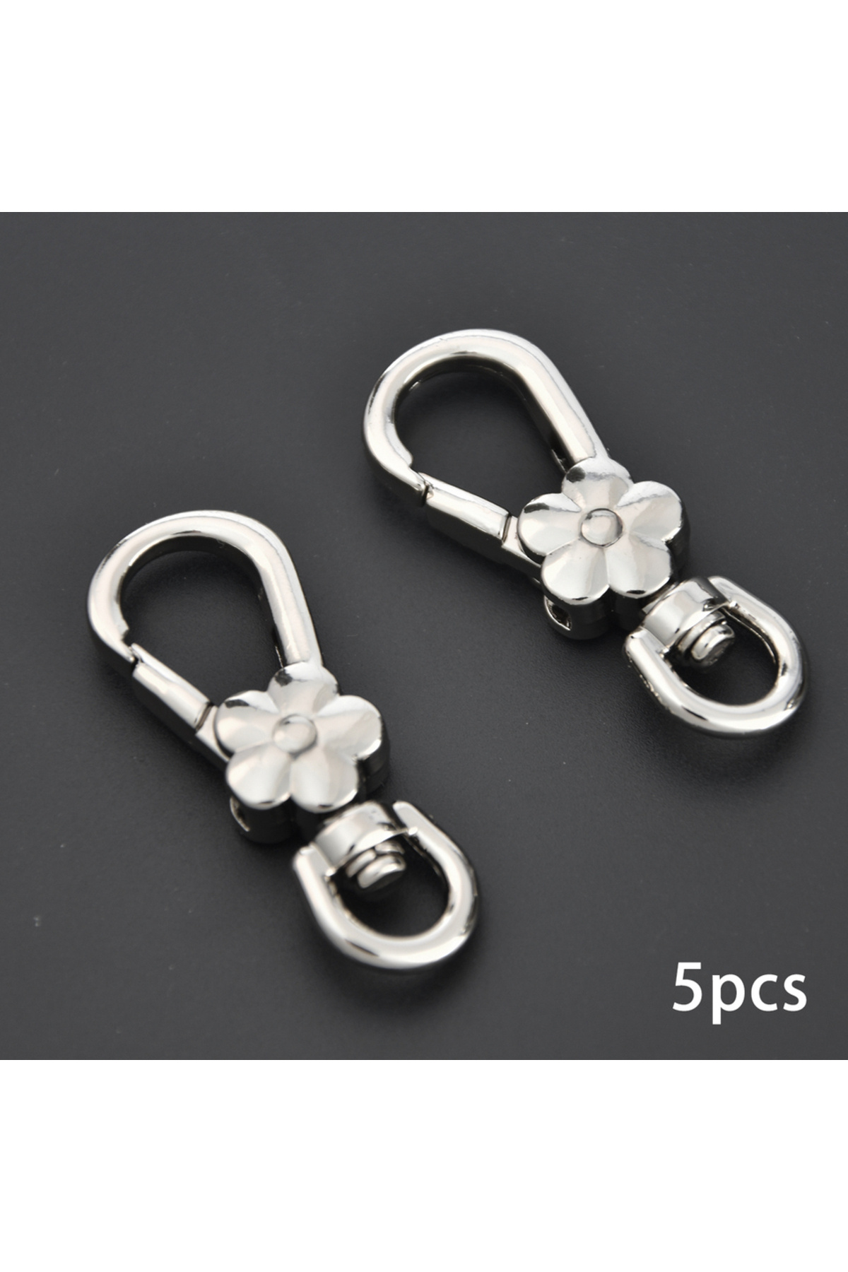 Choice-Silver 5pcs Snap Clasps Handle Flower Lobster Metal Clasps Swivel Trigger Clips Snap Hooks Bag Key R 1