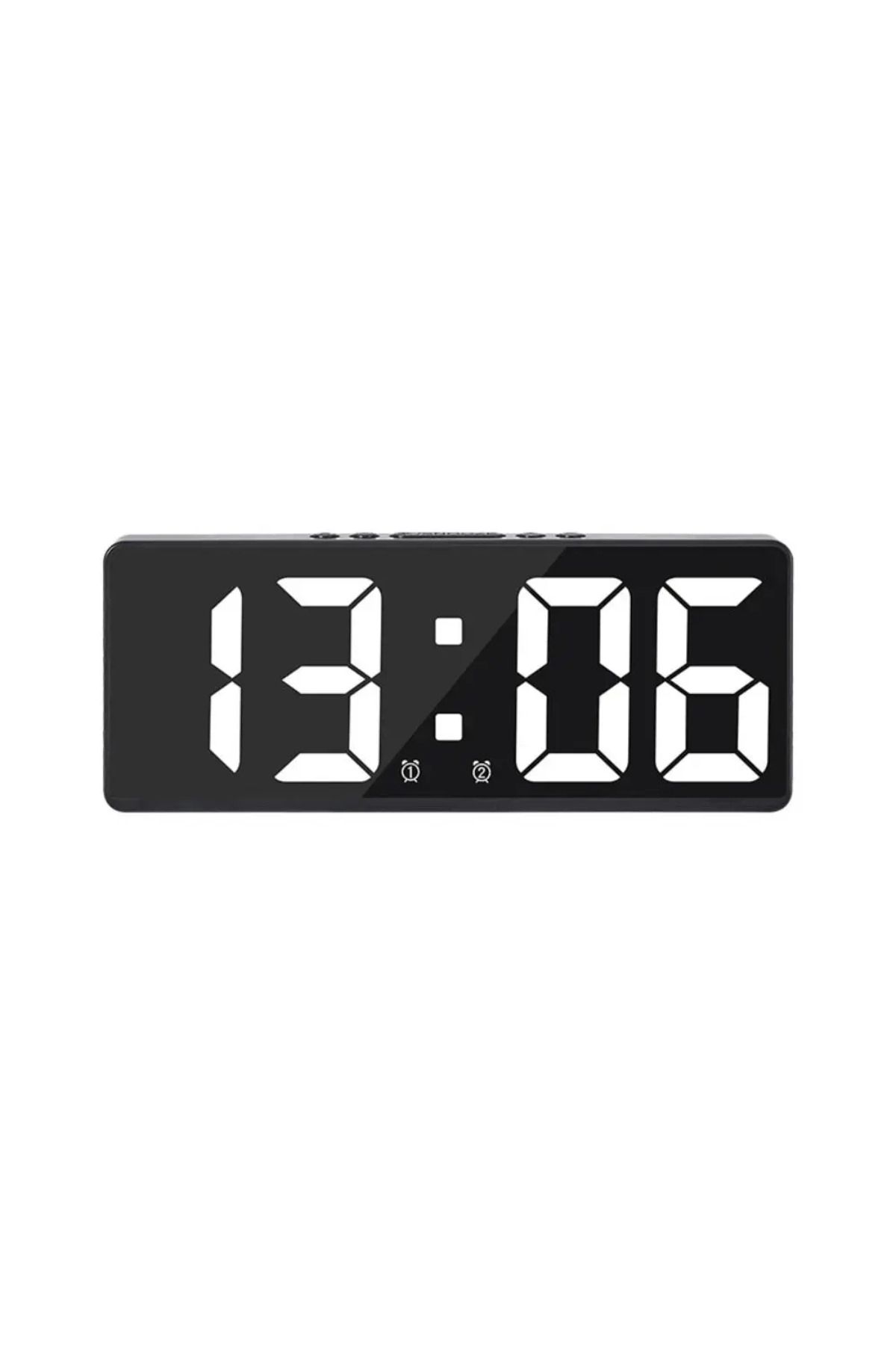 Choice-White Multifunctional Led Number Clock Color Nightlight Temperature Calendar Alarm Large Digital Ele 1