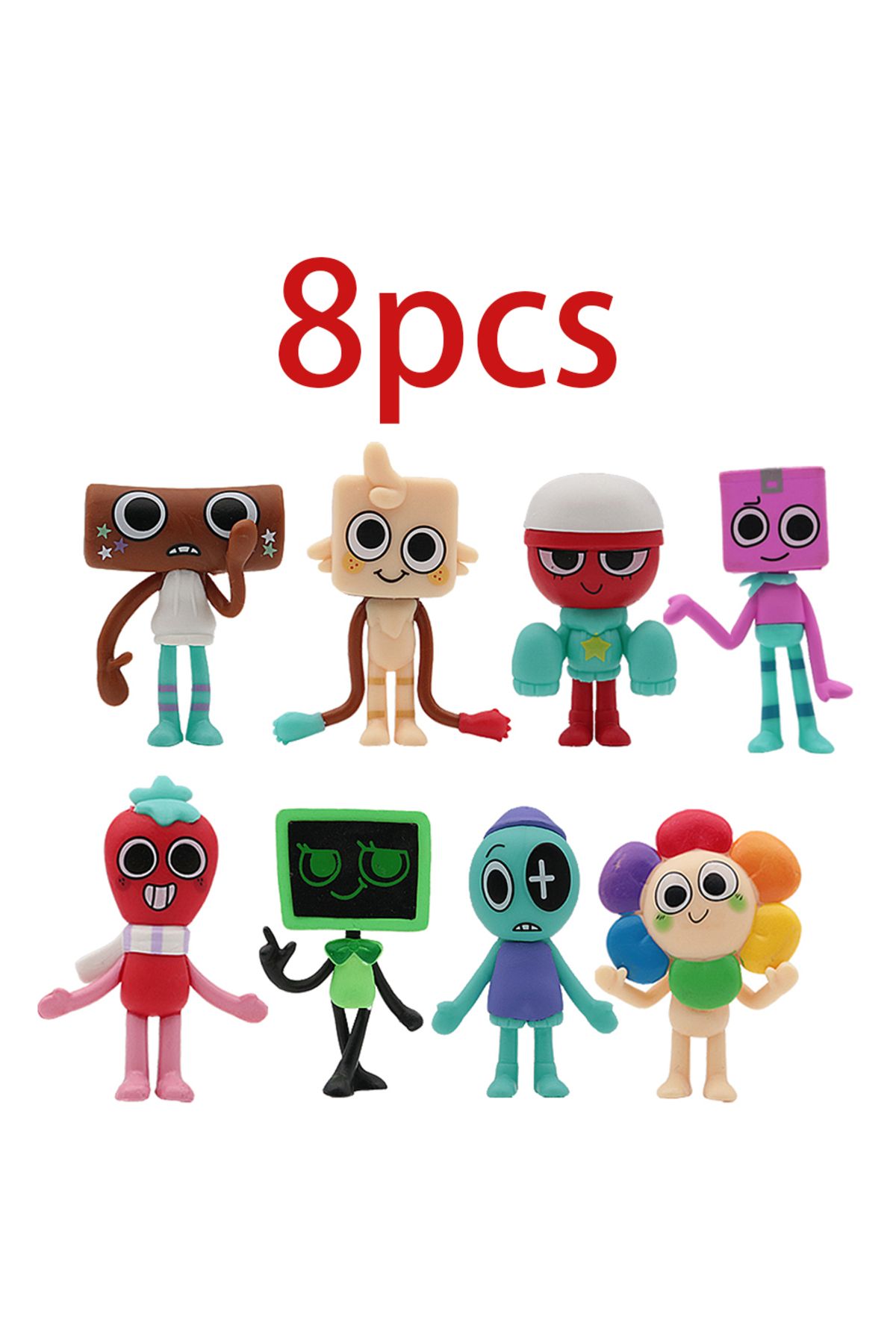 Choice-New Dandy's World Figure Set Goob Boxten Pebble Finn Flutter Dandys World Action Figuras Toy Anim... 2