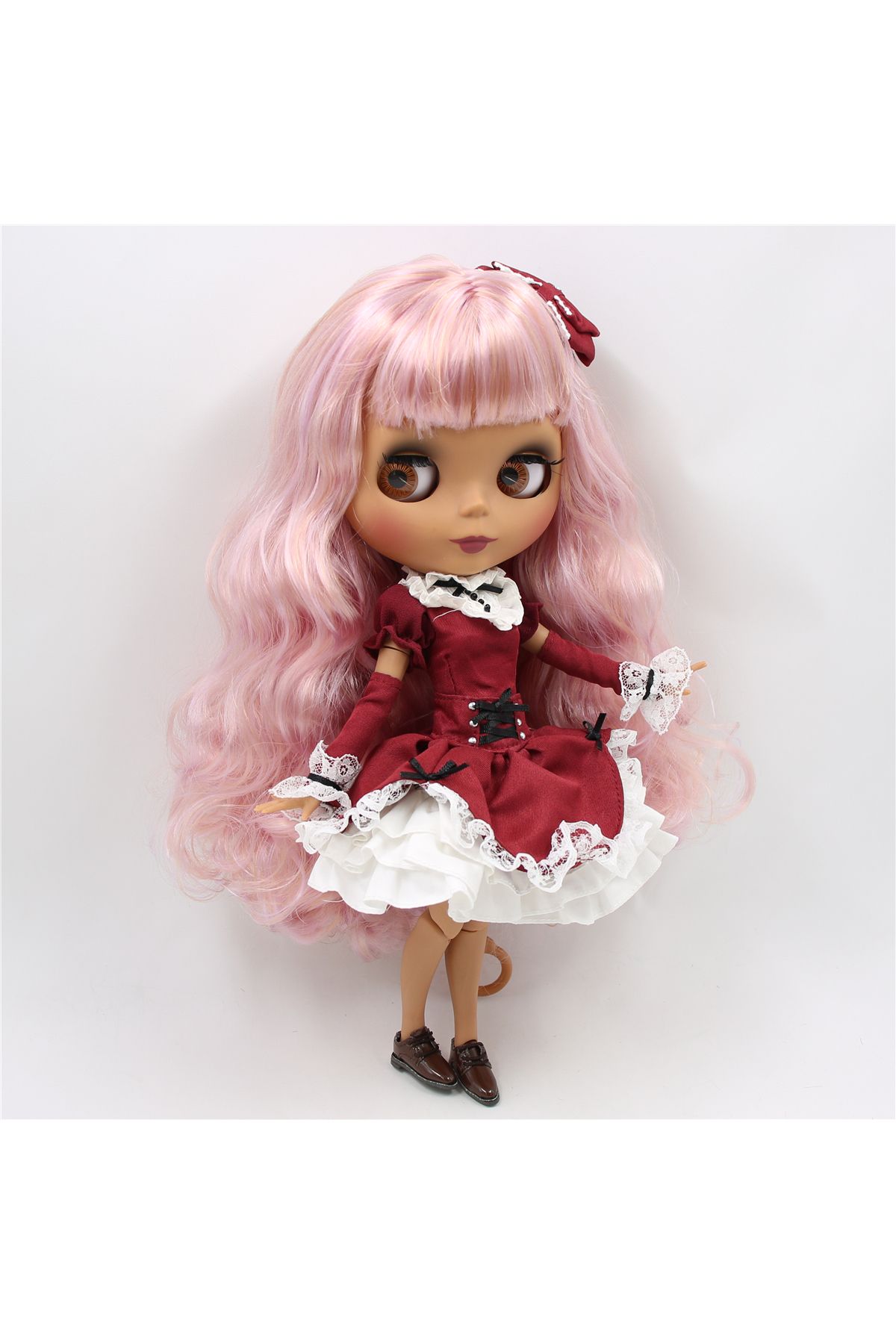 Choice-دمية بشرة داكنة غير لامعة مع يد Ab Icy Dbs Blyth Doll 1/6 Bjd Joint Body بشرة داكنة غير لامعة ووجه Pu 5