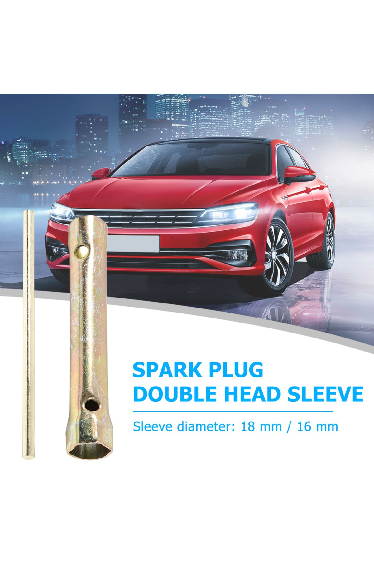 Choice-Double Ended Spark Plug Socket Wrench 16mm/18mm Spanner with Torque Bar HandleTubular Box for All... 2