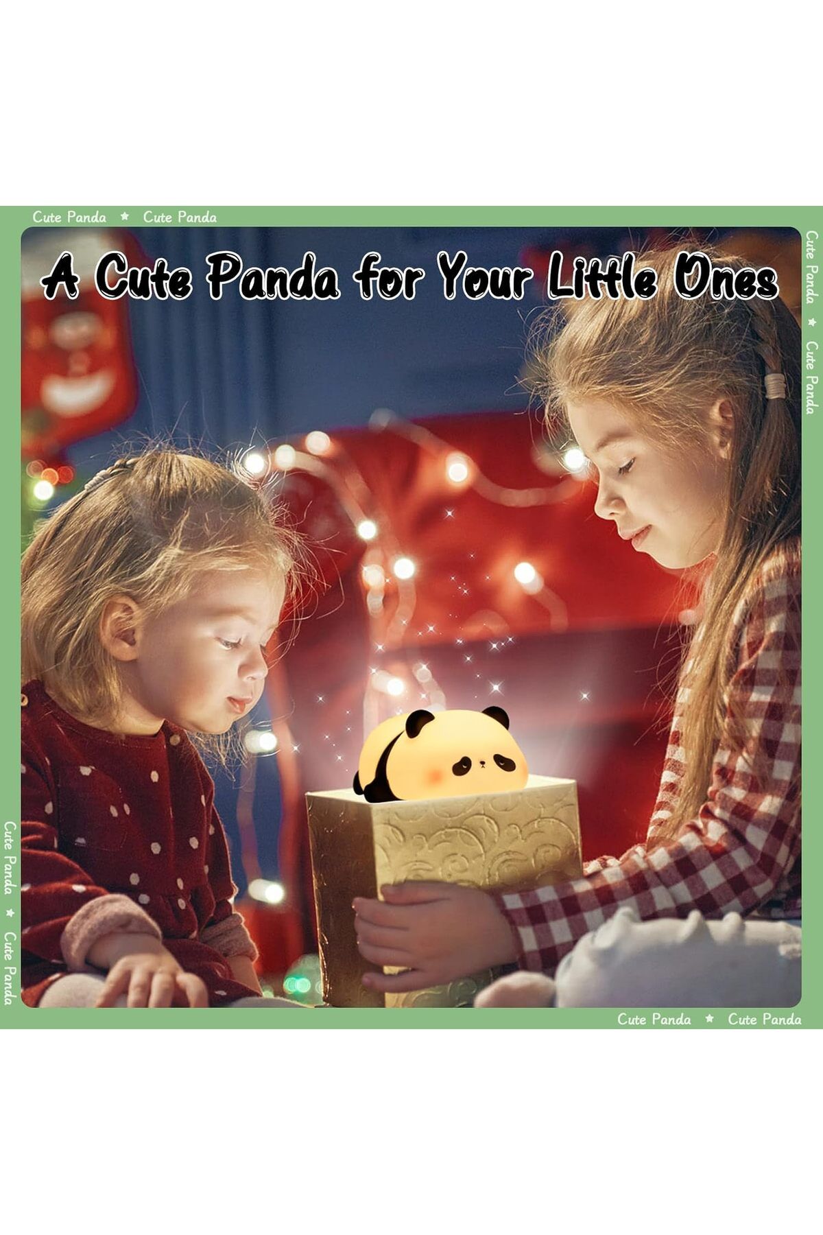 AWH-Children's Panda Night Light, Dimmable Touch Lamp with Timer, 3 Modes, USB, Cute Design 5