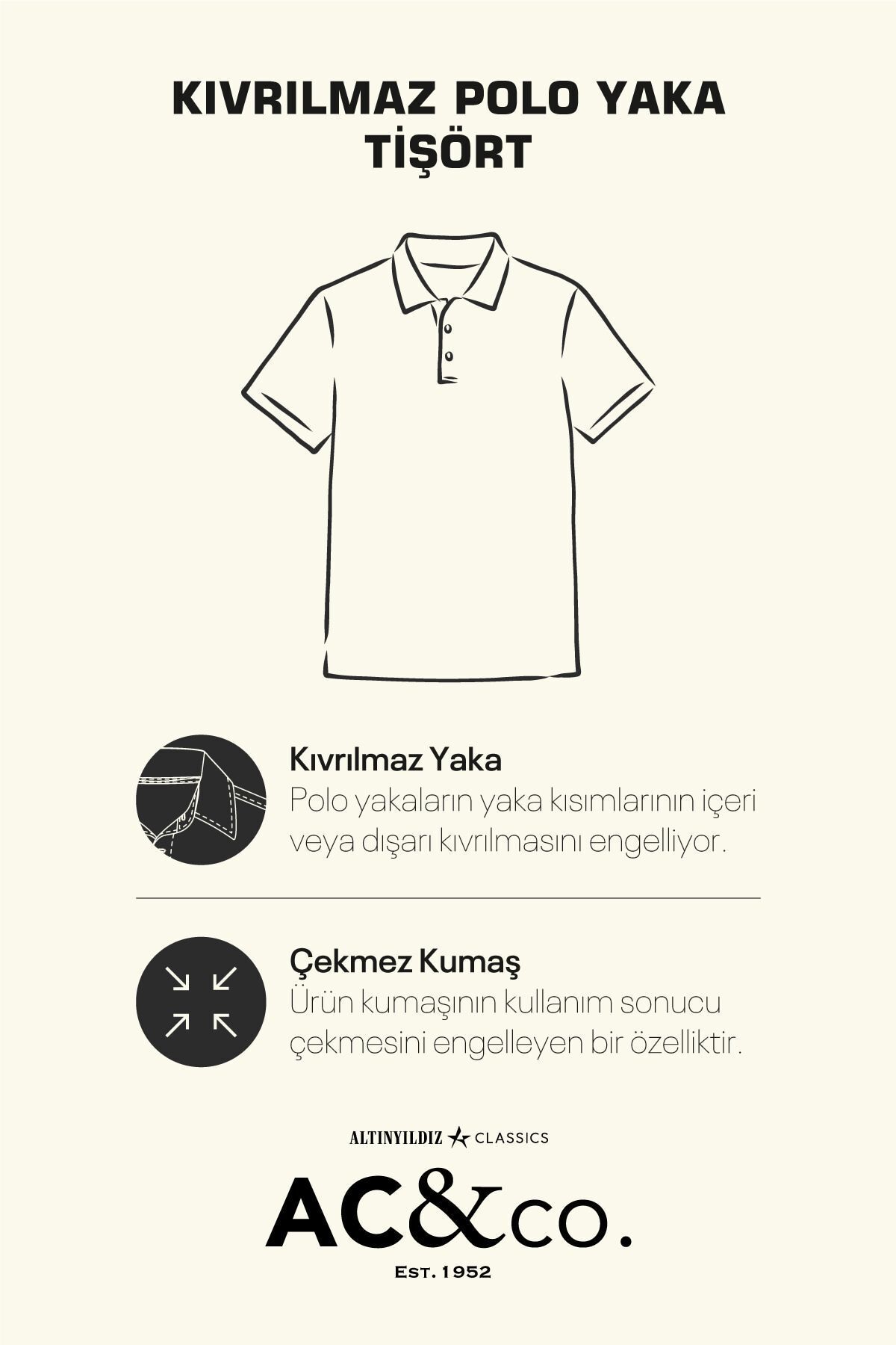 AC&Co / Altınyıldız Classics-Tricou cu guler polo pentru bărbați - bumbac necontractabil, croială subțire, fără ondulare, alb saxa 4