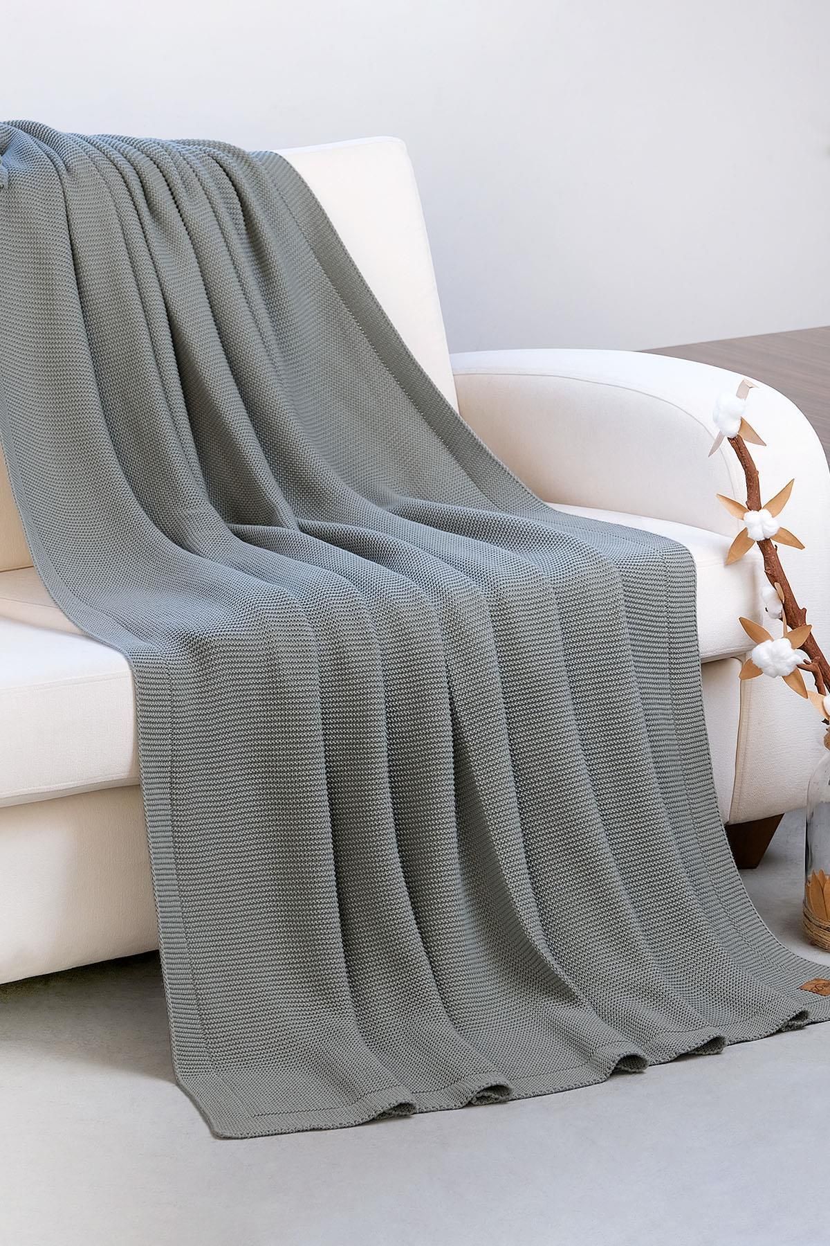 DALİSA-Alina 100% Organic Cotton Breathable Cover, Mesh Sofa Shawl, Tv Blanket 1