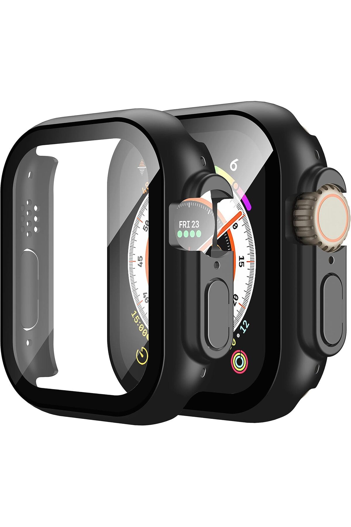 AWH-قطعتان من حافظة الكمبيوتر الصلبة مع زجاج مقوى لساعة Apple Watch Ultra 2/Ultra مقاس 49 مم، مقاومة للصدمات. 1