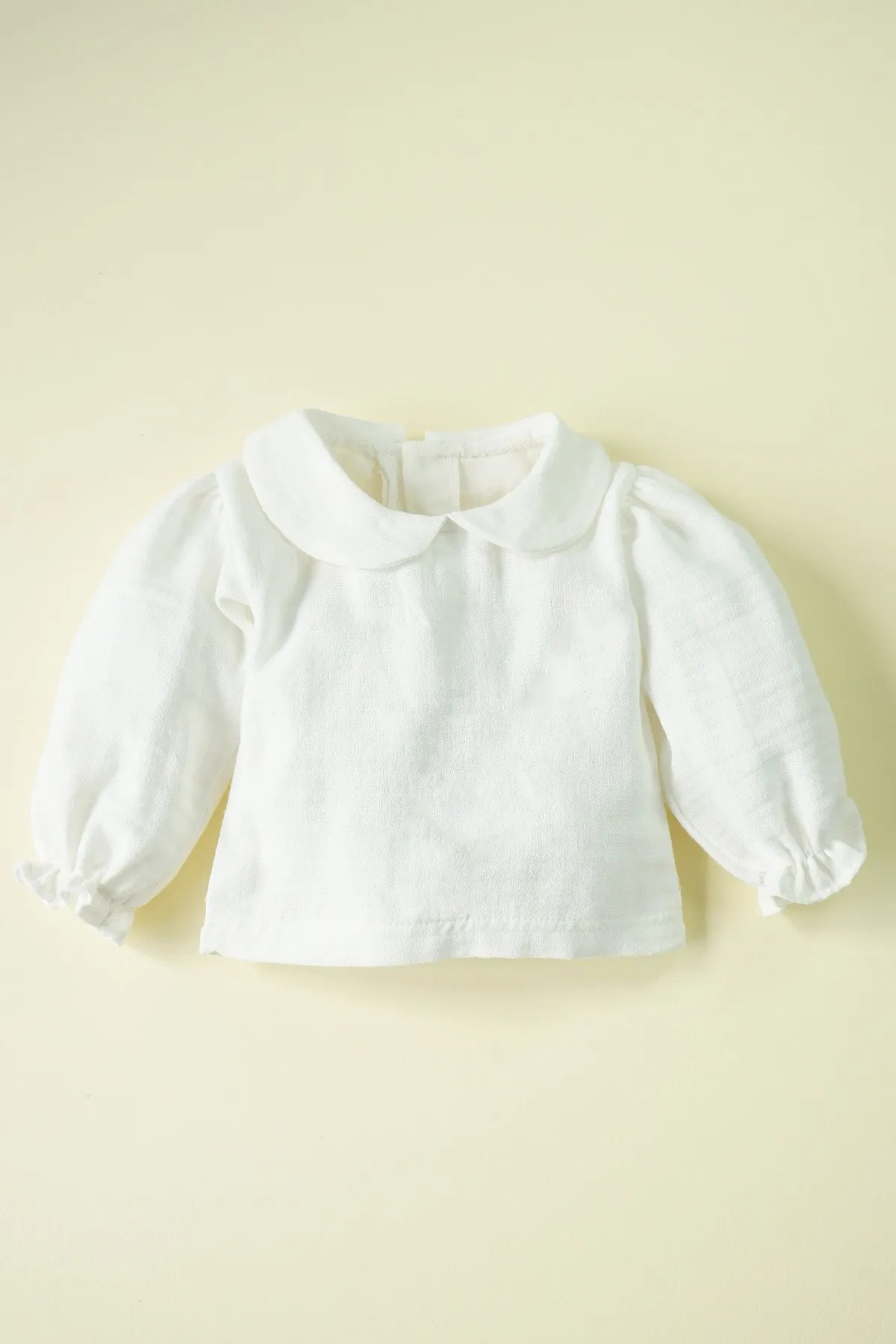 bshood X İpek Atlas Kız Bebek Ve Çocuk Bebe Yaka Fırfırlı Müslin Yazlık Gömlek fotoğrafı 2 (önizleme)