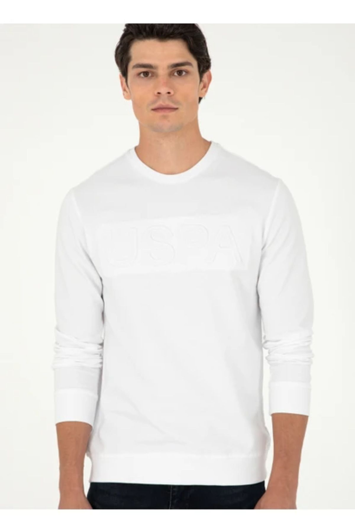 پولو اسن ایالات متحده سویشرت مردانه 1926931 سفید U.S. Polo Assn.