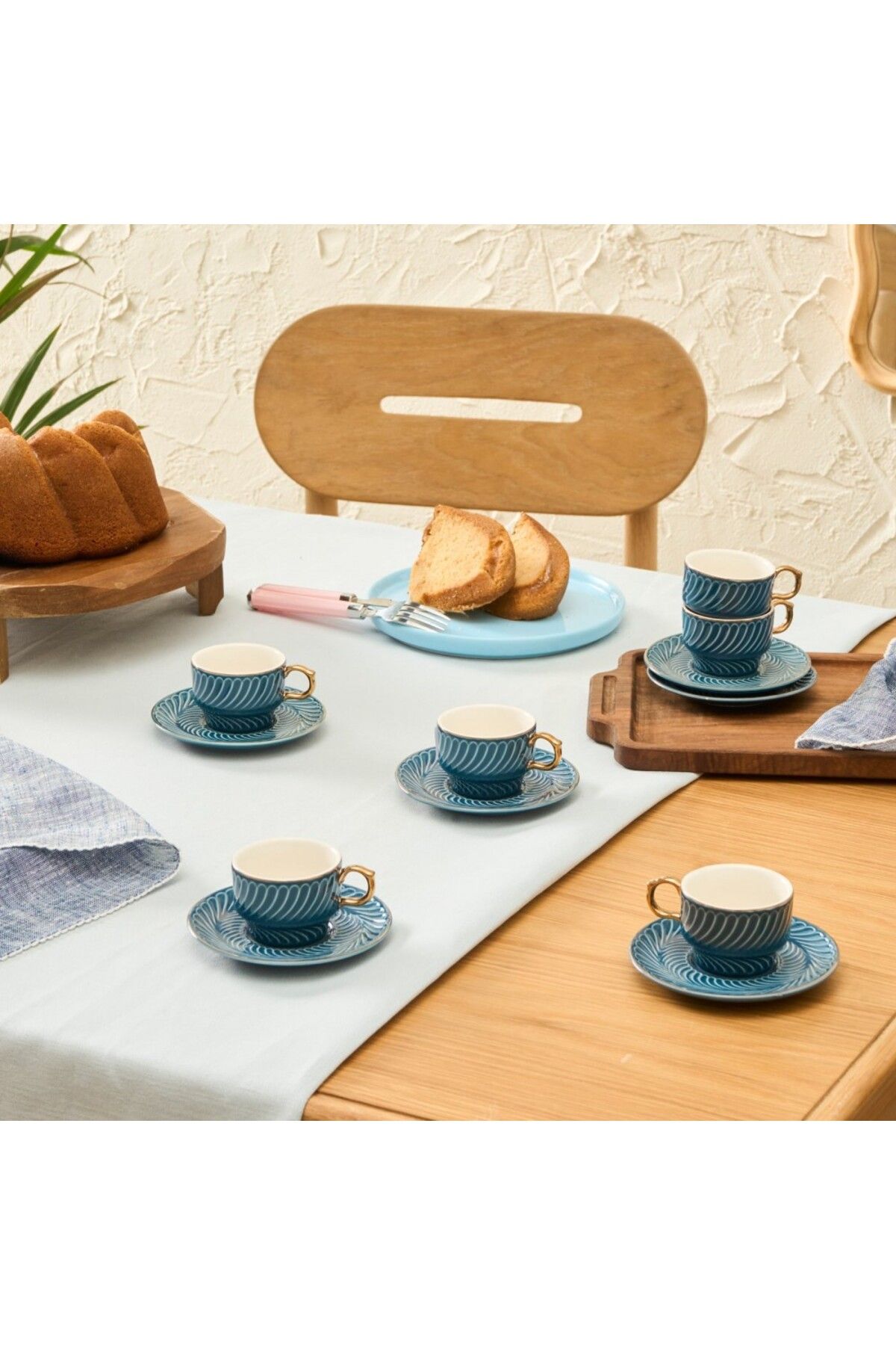 Karaca-Olympian 90 ml 6-teiliges Kaffeeset, Blau 5