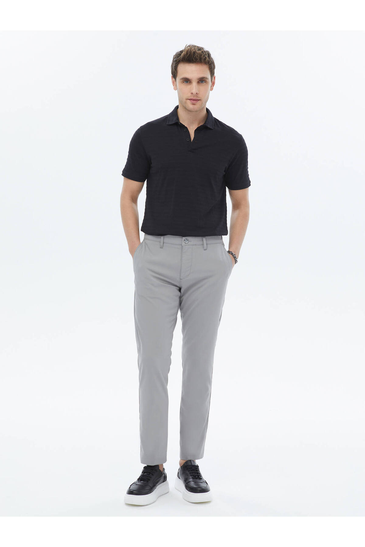 Kip-Jacquard-T-Shirt mit Polokragen 2