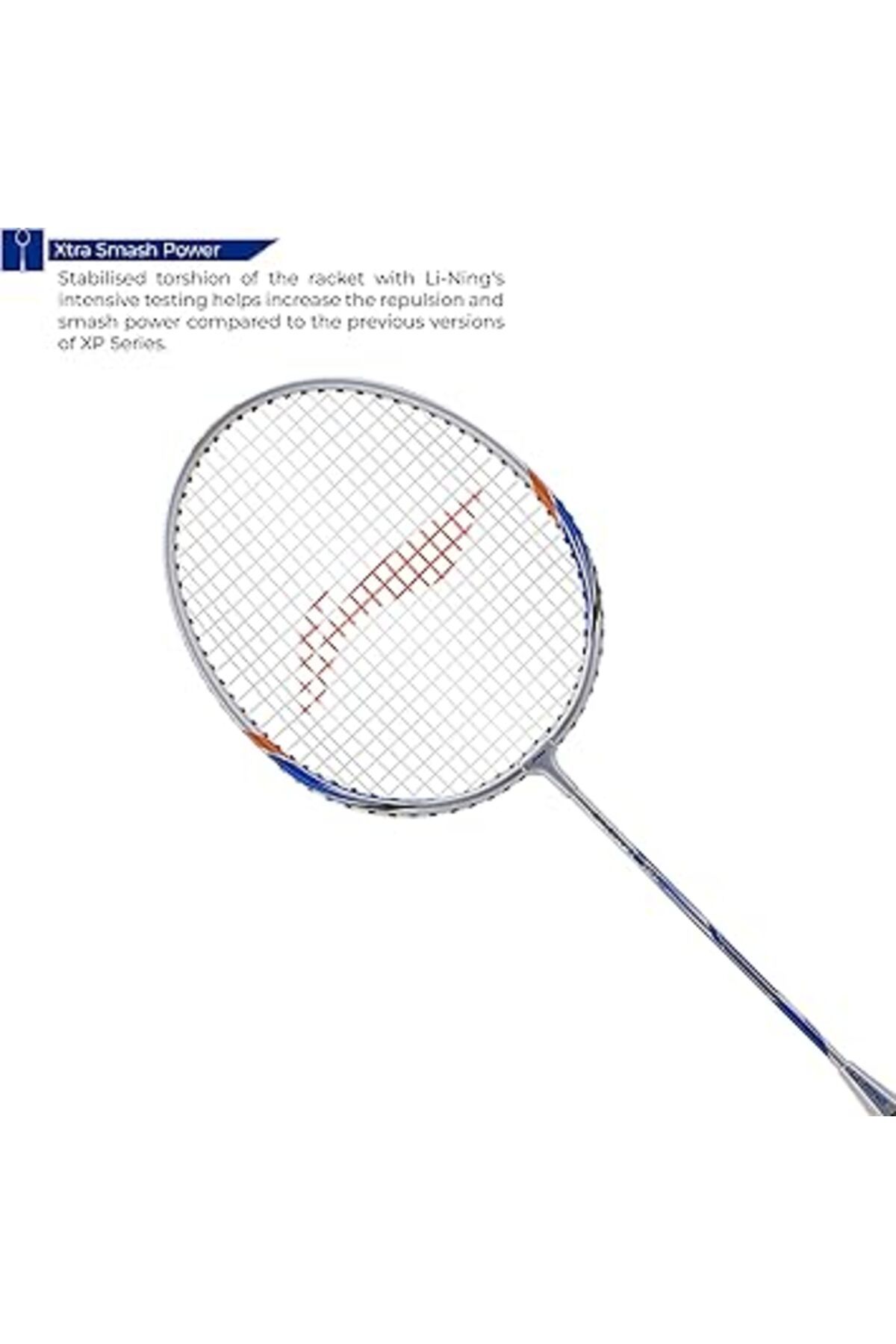 Li-Ning-مضرب تنس الريشة XP-80-IV مع غطاء رأس مجاني | مجموعة من قطعة واحدة | ألومنيوم | أزرق/أبيض 3