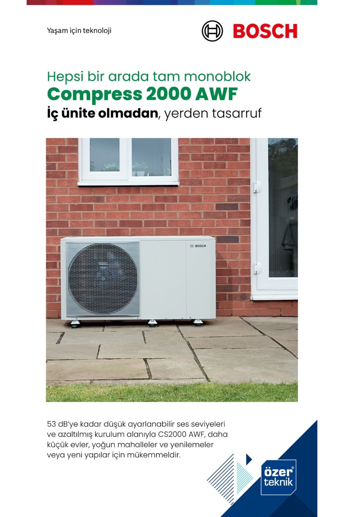 Bosch 16 KW CS2000 AWF MONOBLOK -MONOFAZE R32 Isı Pompası