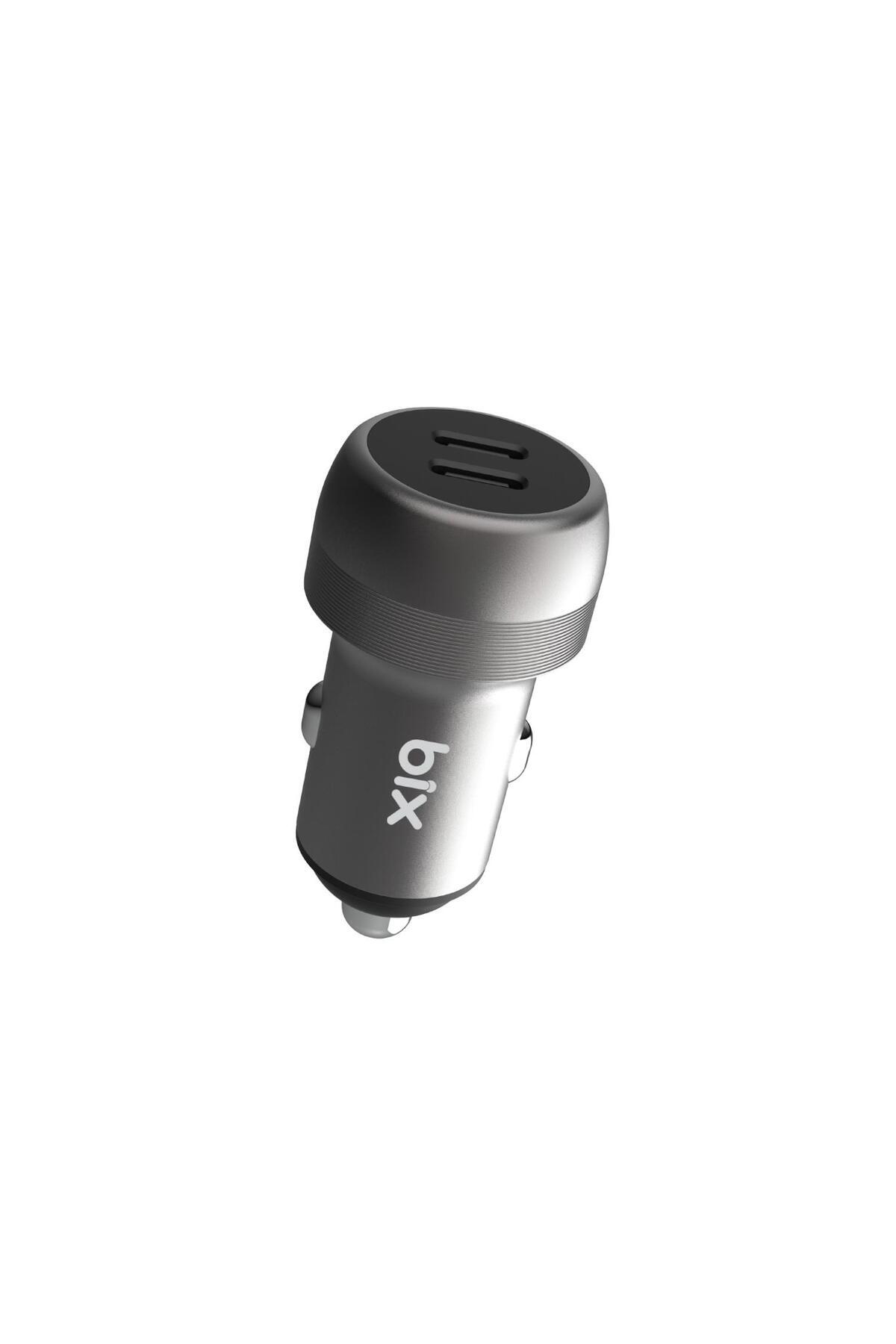 100W 2*Type-C PD 3.0 Port Mini In-Car Fast Charger with PPS Support Grey