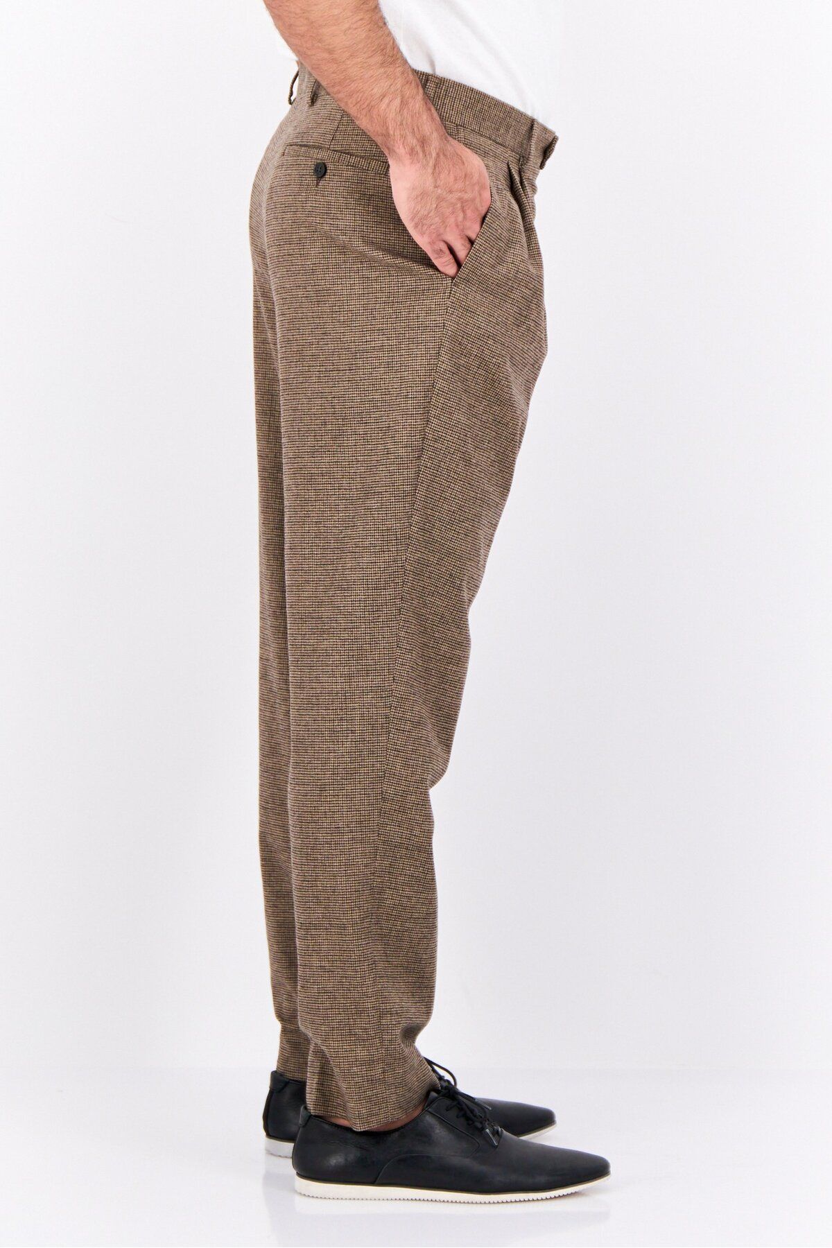 Gant-Men Regular Fit Houndstooth Chino Pants, Brown 2