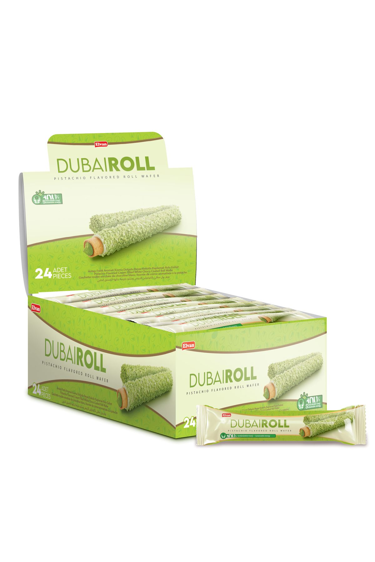 Elvan Dubai Roll Gofret 18 Gr. 24 Adet (1 Kutu)