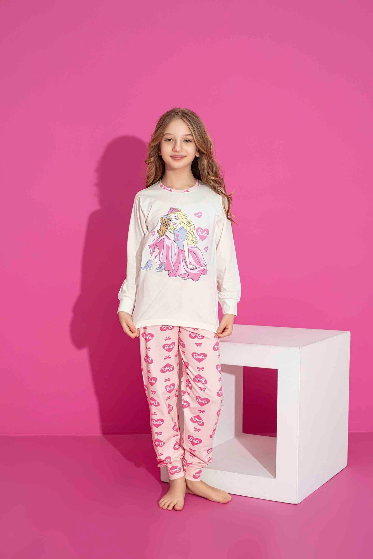 Tarık-Girl's Patterned Long Sleeve Pijama Suit 1