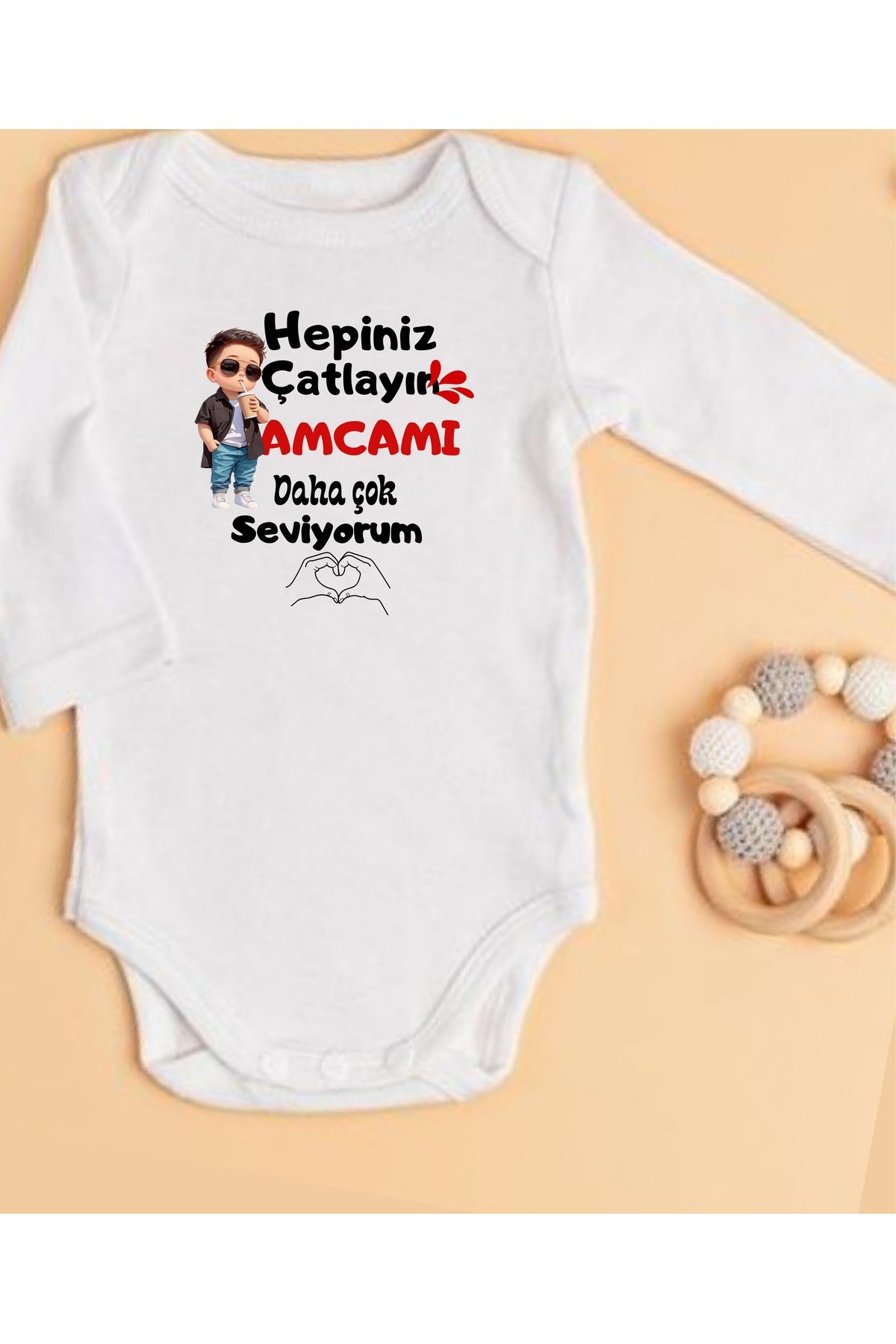 lupi Yazılı Zıbın Hediye Yenidoğan Anne Baba Hala Yenge Amca Dayıya