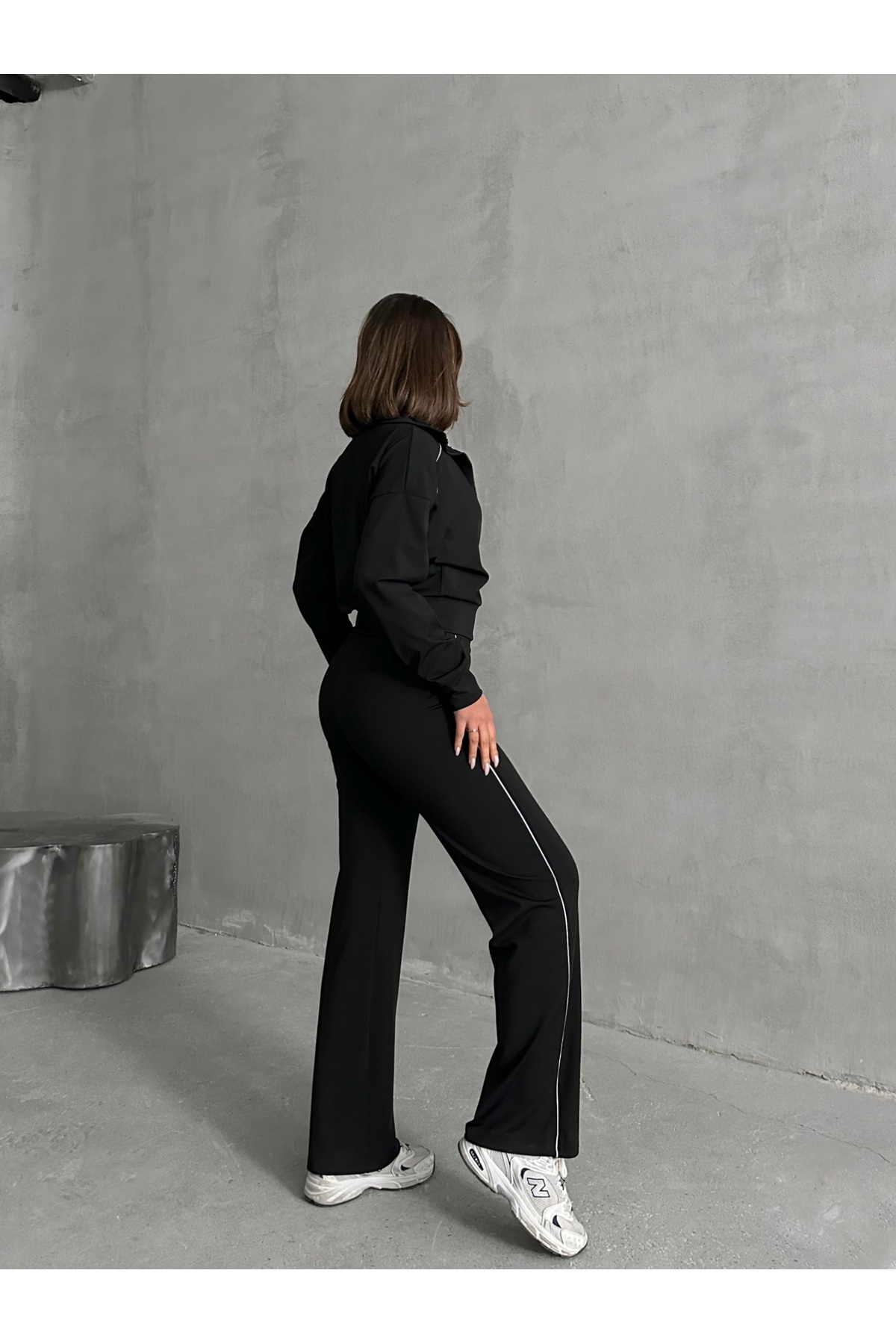 Miss Prova  Biye Detaylı Dalgıç\Scuba Kumaş Spor Ceket\Sweatshirt MISSSK2519 - Görsel 8