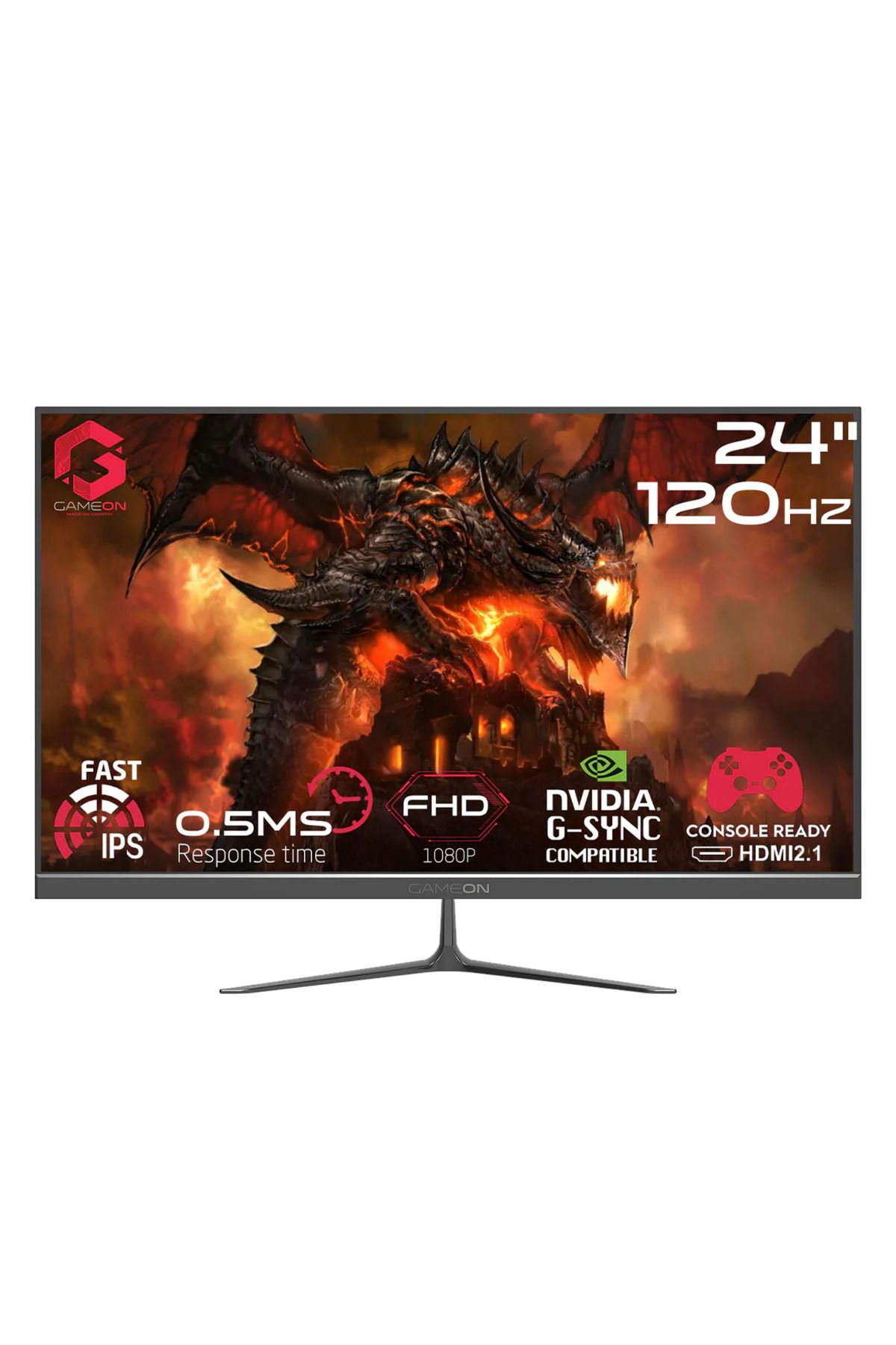 GAMEON GOES24FHD120IPS Essential 23,8" FHD, 120Hz, 0,5ms Hızlı IPS, PS5 Destekli Siyah Oyuncu Monitörü