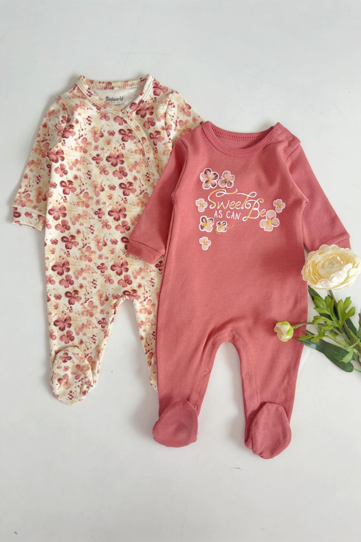 KuguKids-2-Piece Blume Color Blume Printed Baby Girl's Baby Baby Baby Baby 1