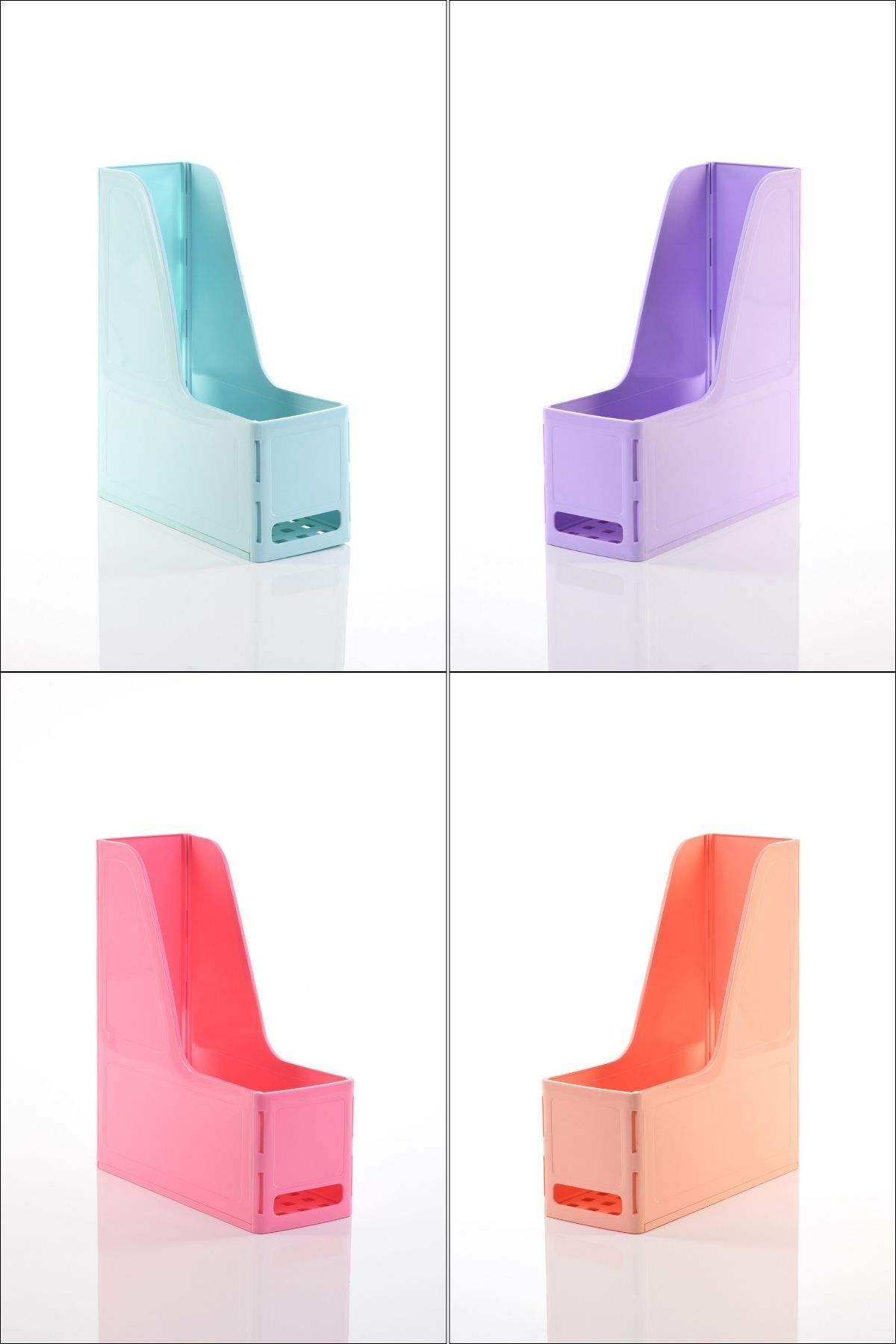 ALPA STORE Ops Mg 101 Set De 4 Magazine A4 Demontate Plastic Dosar Vertical Arhivă Cutie Organizator De Depozitare - One Size