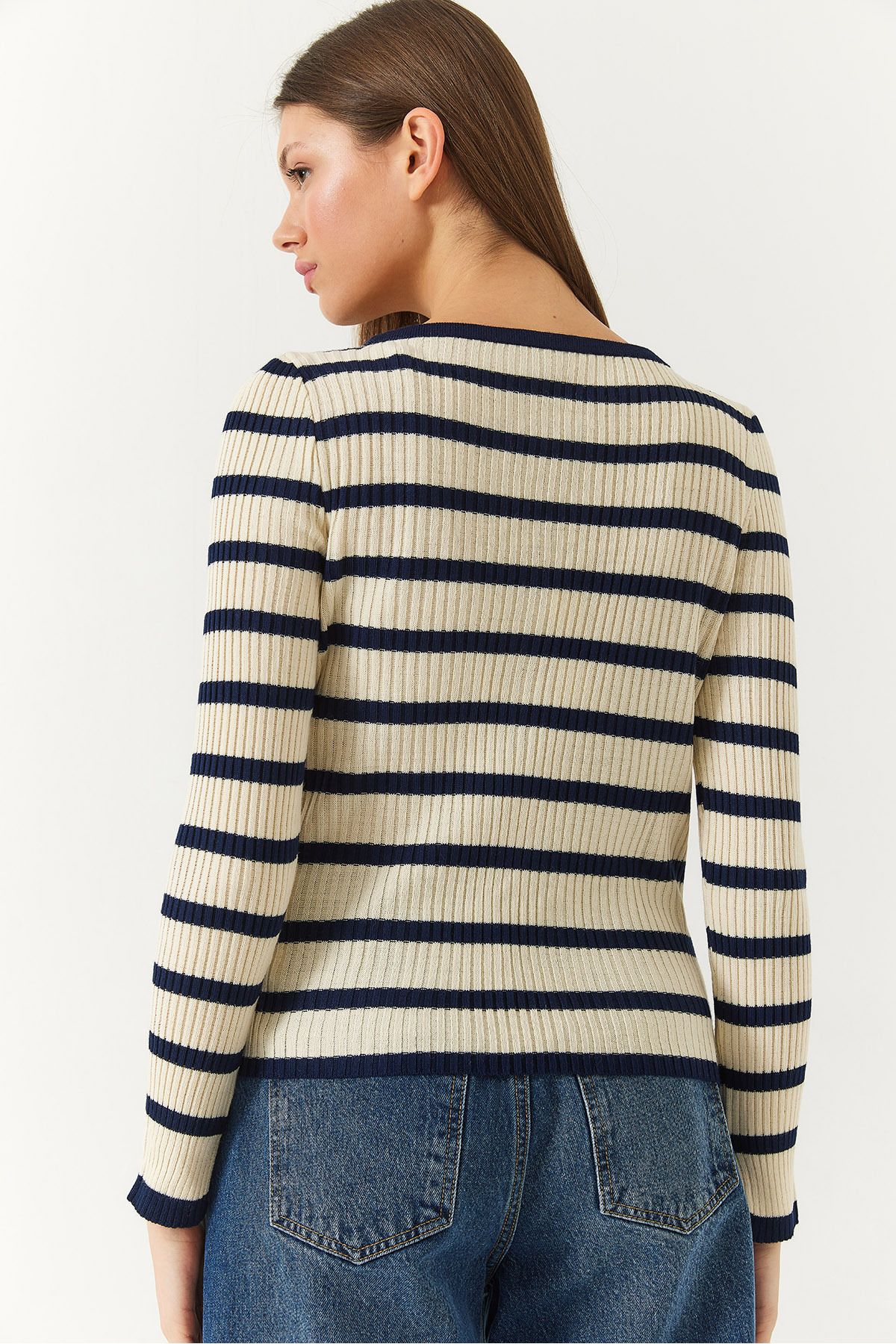 Bianco Lucci-Women's Striped Sweater 20246253 6