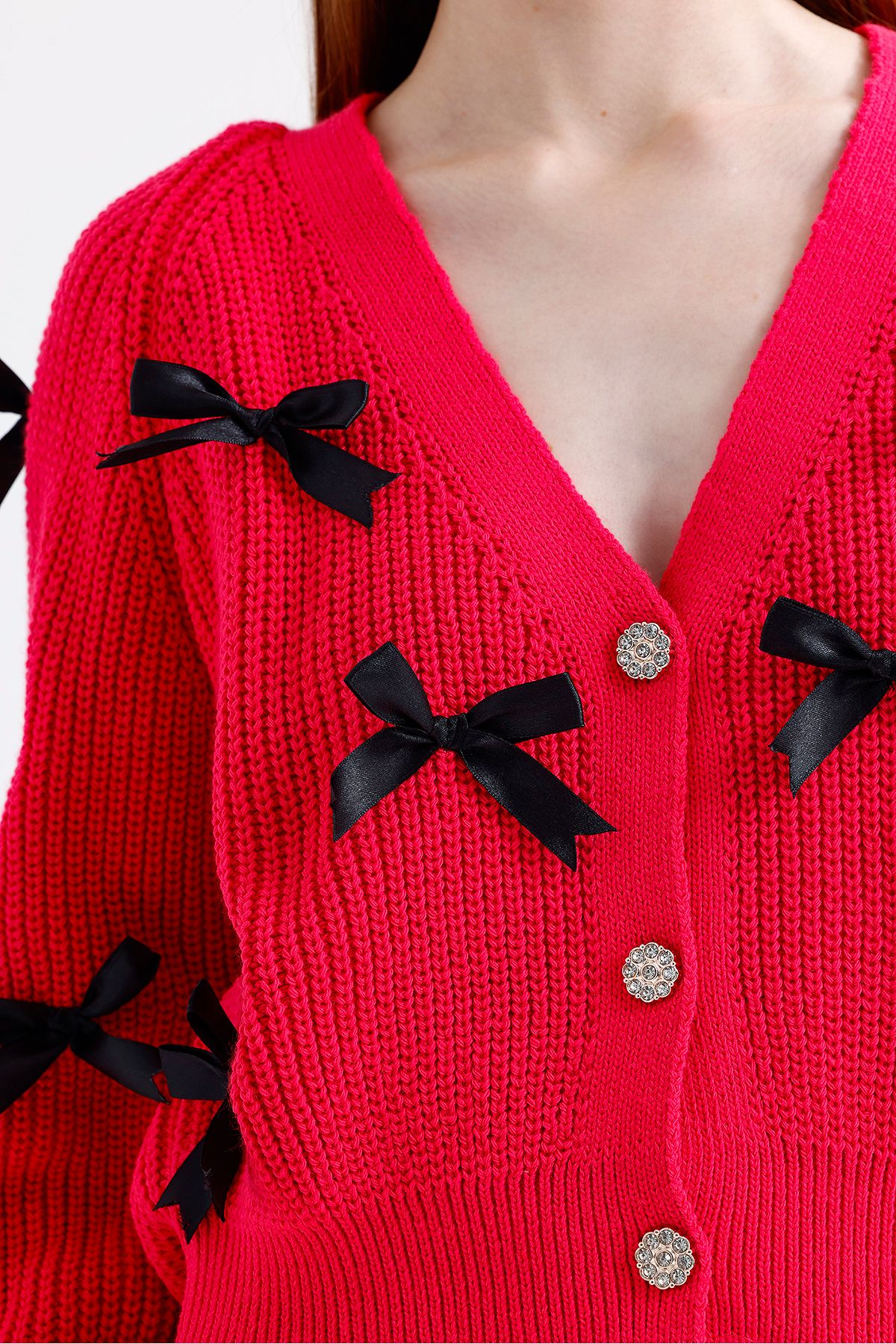 ikomteks-Knitwear Cardigan with Bow 6