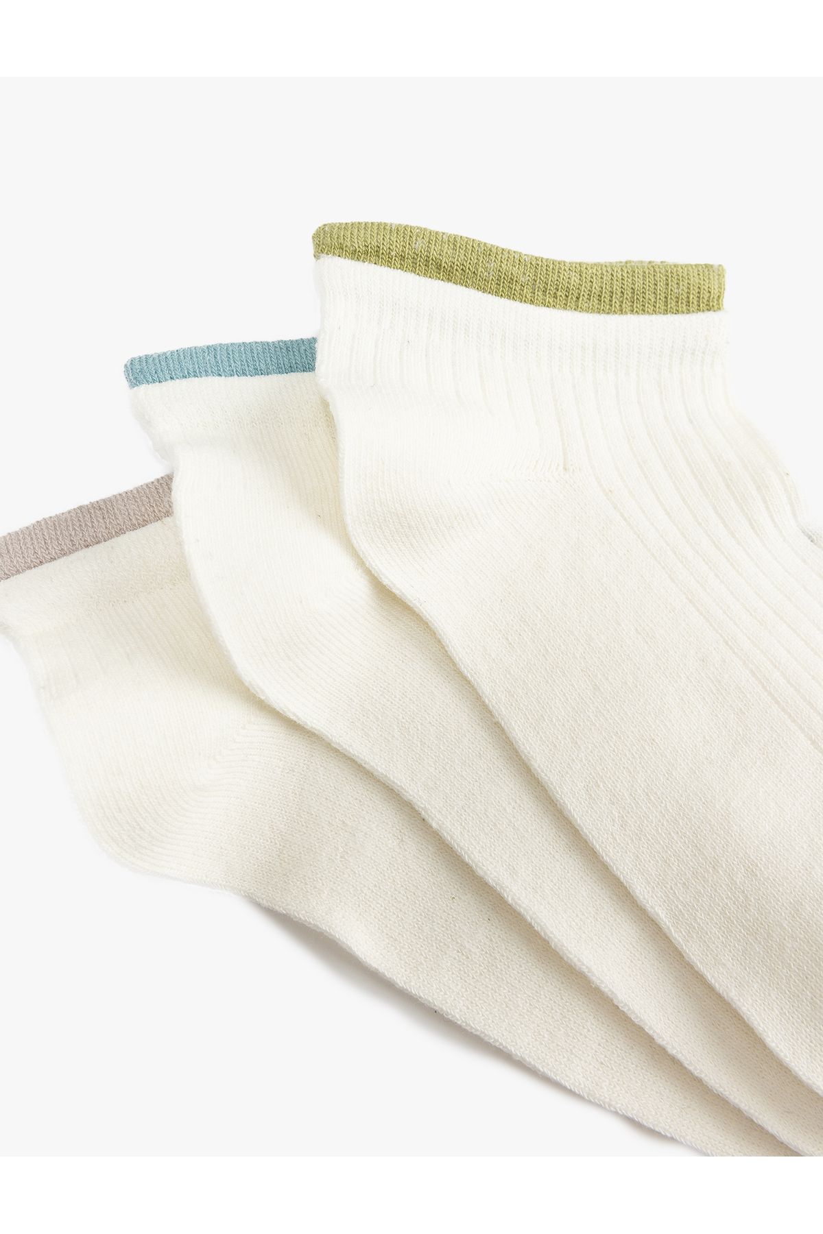 Koton-Set of 3 Stripe Detailed Multicolored Booties Socks 3