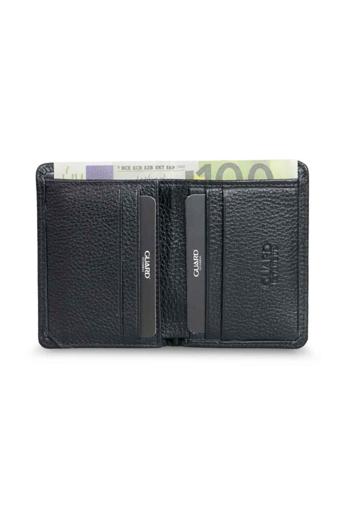 GUARD-Black Genuine Leather Extra Thin Model Men's Wallet - Grd 250207 Wt251 2