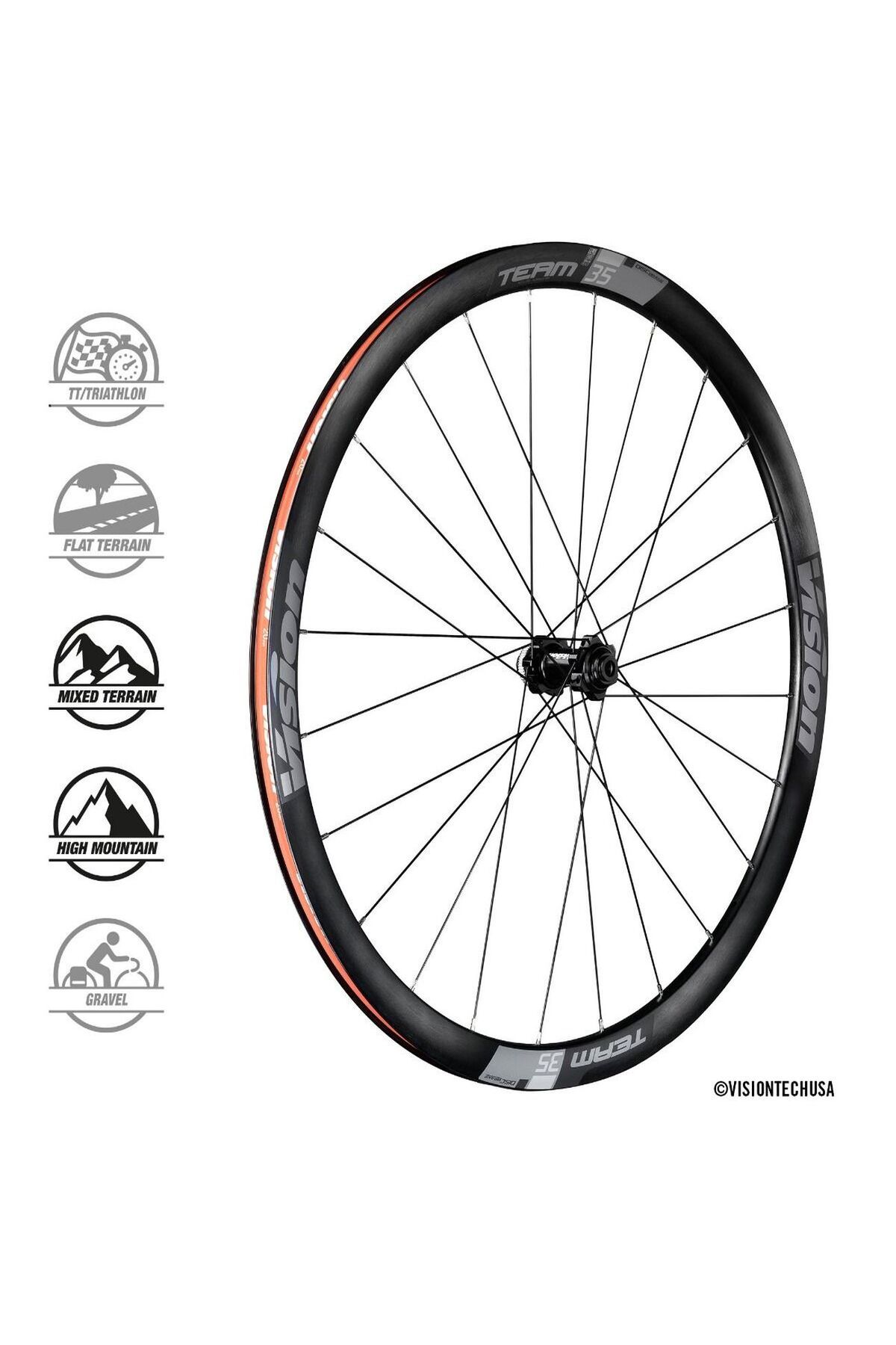 Vision Team 35 DISK TLR SH11 B2 disk fren (center lock) yol yarış (cyclocross-gravel) jant seti