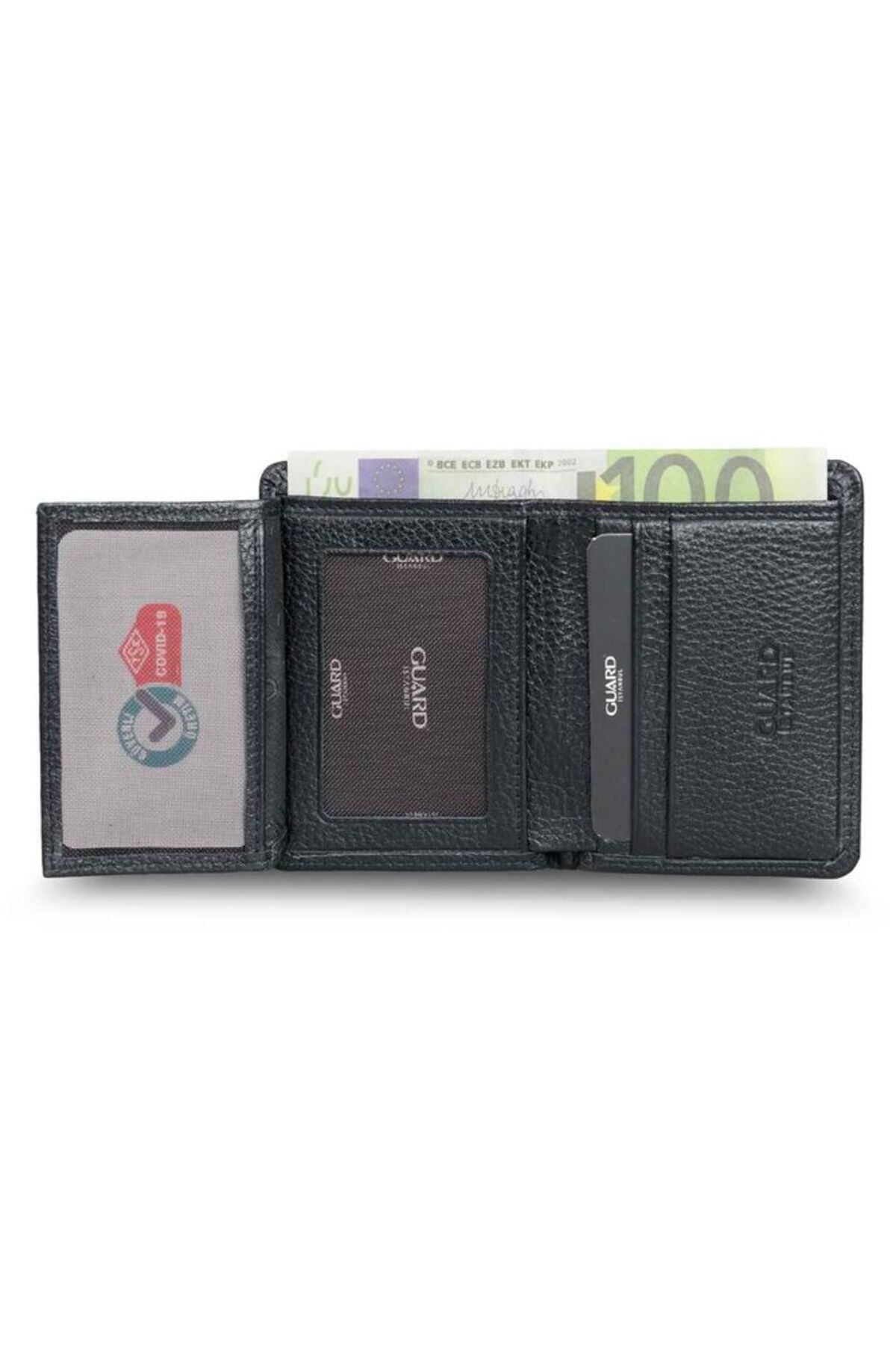 GUARD-Black Genuine Leather Extra Thin Model Men's Wallet - Grd 250207 Wt251 3