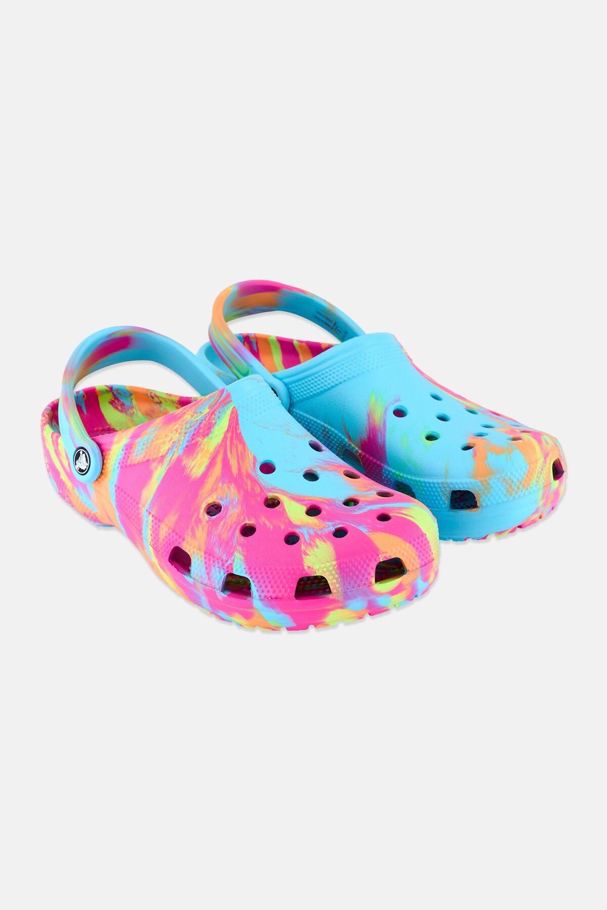 Crocs-Men Tie Dye Slip On Clogs, Turquoise 1