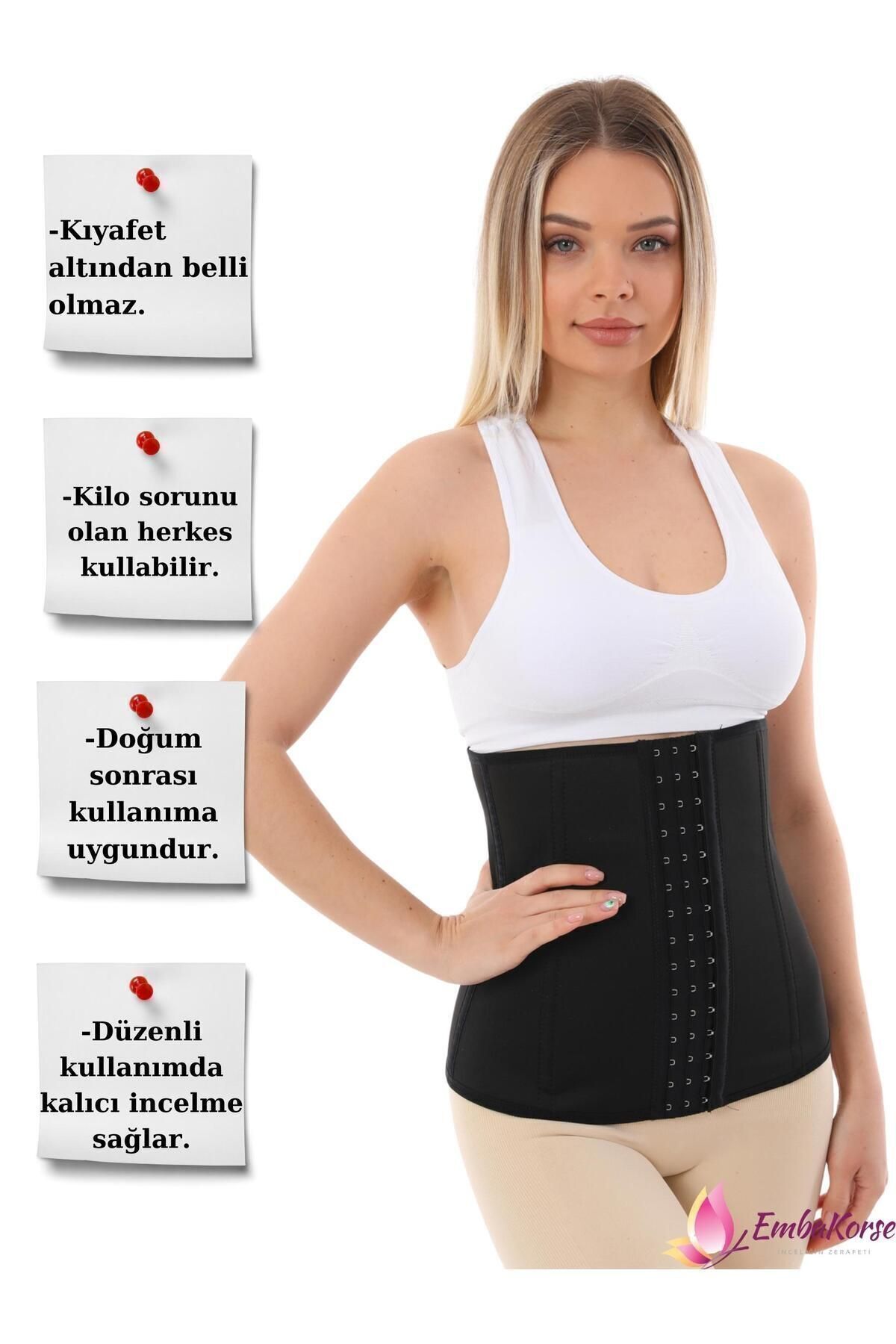 EMBA KORSE Latex Korse Çelik Balenli Bel Destekleyici Sıkılaştırıcı Lateks Doğum Sonrası Lohusa Korsesi fotoğrafı 5 (önizleme)