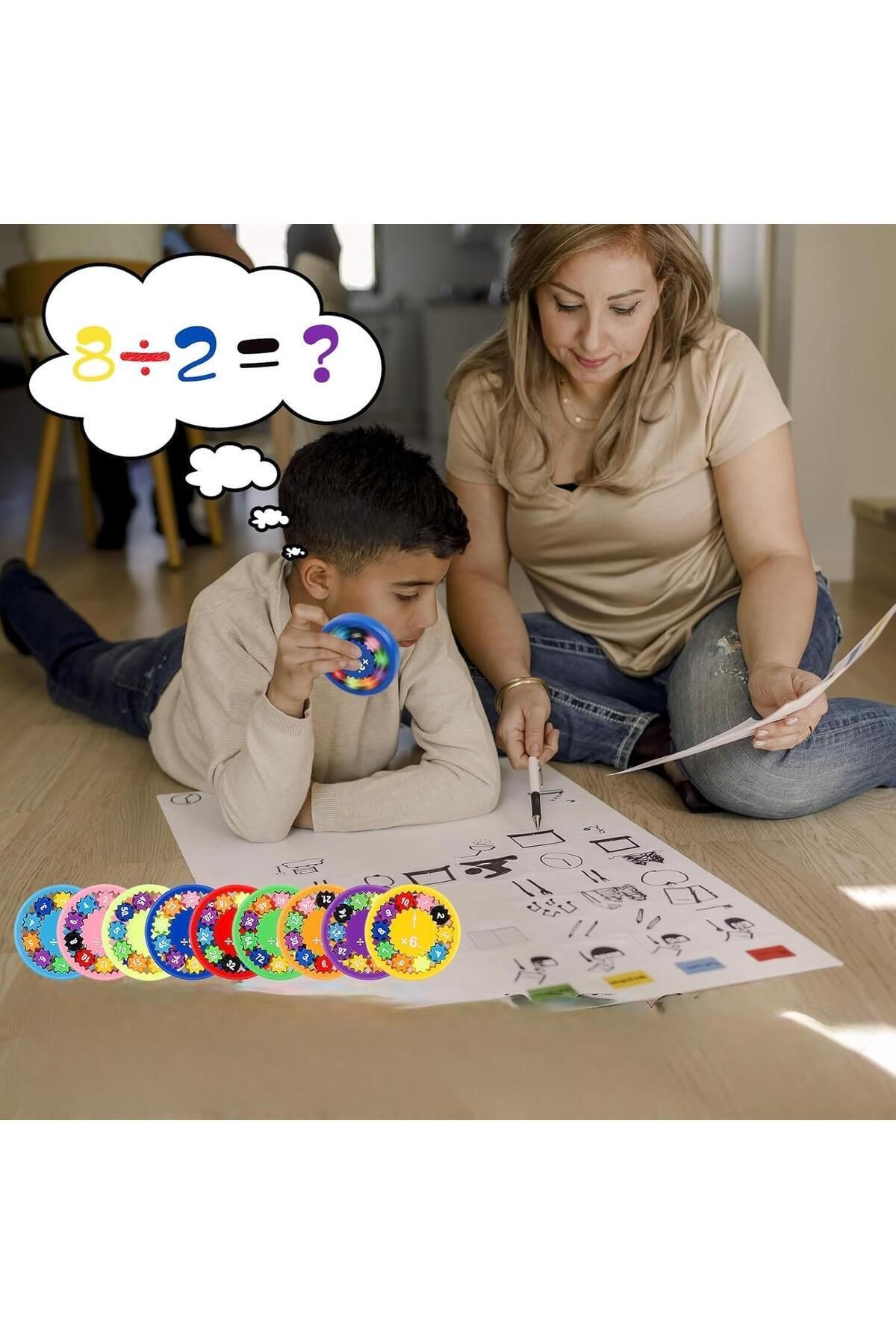 Hyd-24 Pcs Math Wheel Fidget Spinner Stress Wheel Four Process Learning Educational Toy 7