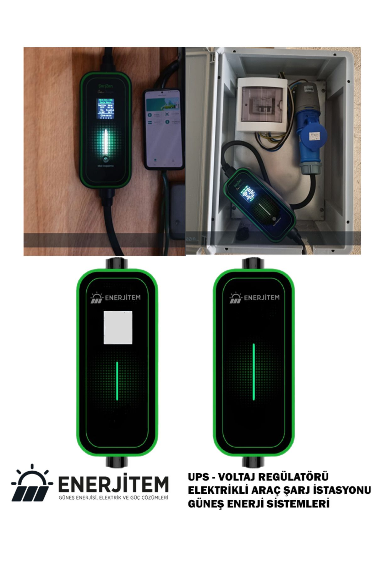 ENERJİTEM 7.4 Kw Elektrikli Araç Taşınabilir Şarj İstasyonu,monofaze,220V,Çantalı