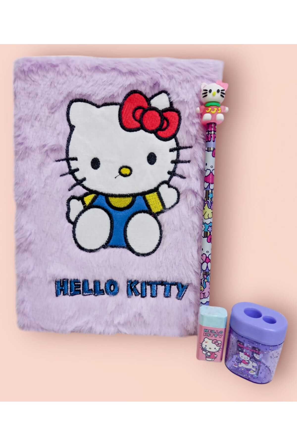 izmir yazici servis-Hello Kitty Plush Fancy Memory Daily Memory Notebook with Headed Pencil Eraser Pencil Sharpener Gift 3