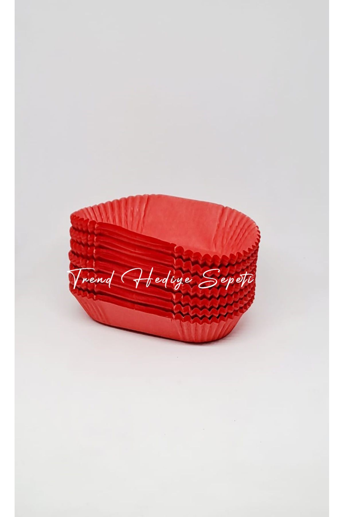 Trend Hediye Sepeti-Takribi 200 Pieces Large Size Red Inserts Paper 8.5X4 Cm, Diamond Presentation, Muffin Cake Mold 4