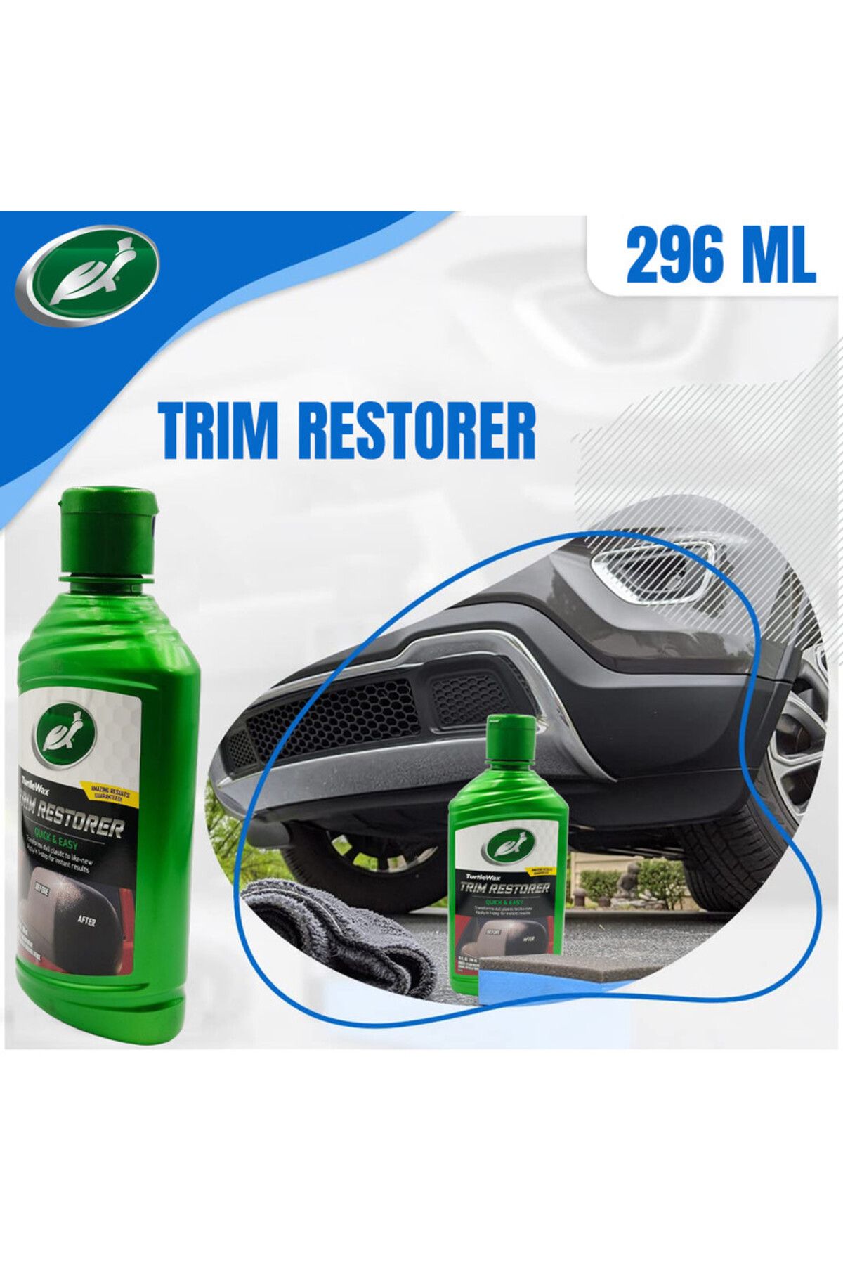 Turtle Wax-Car Trim Restorer 296ml, Age-Reversing Technology, Shines Dull Plastic Like New - Turtle Wax 5