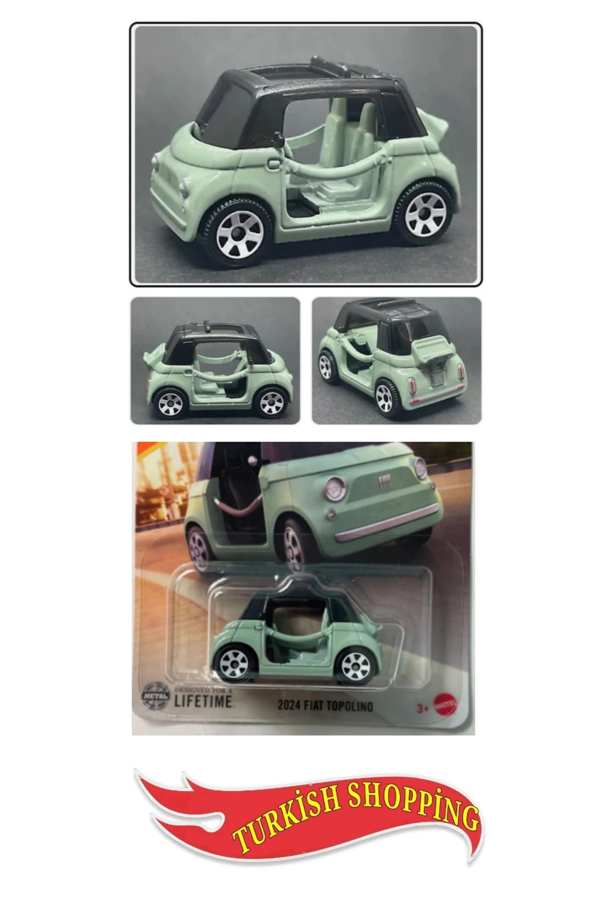 HOT WHEELS Matchbox 1:64 Ölçek 2024 Fiat Topolino Green Özel Seri