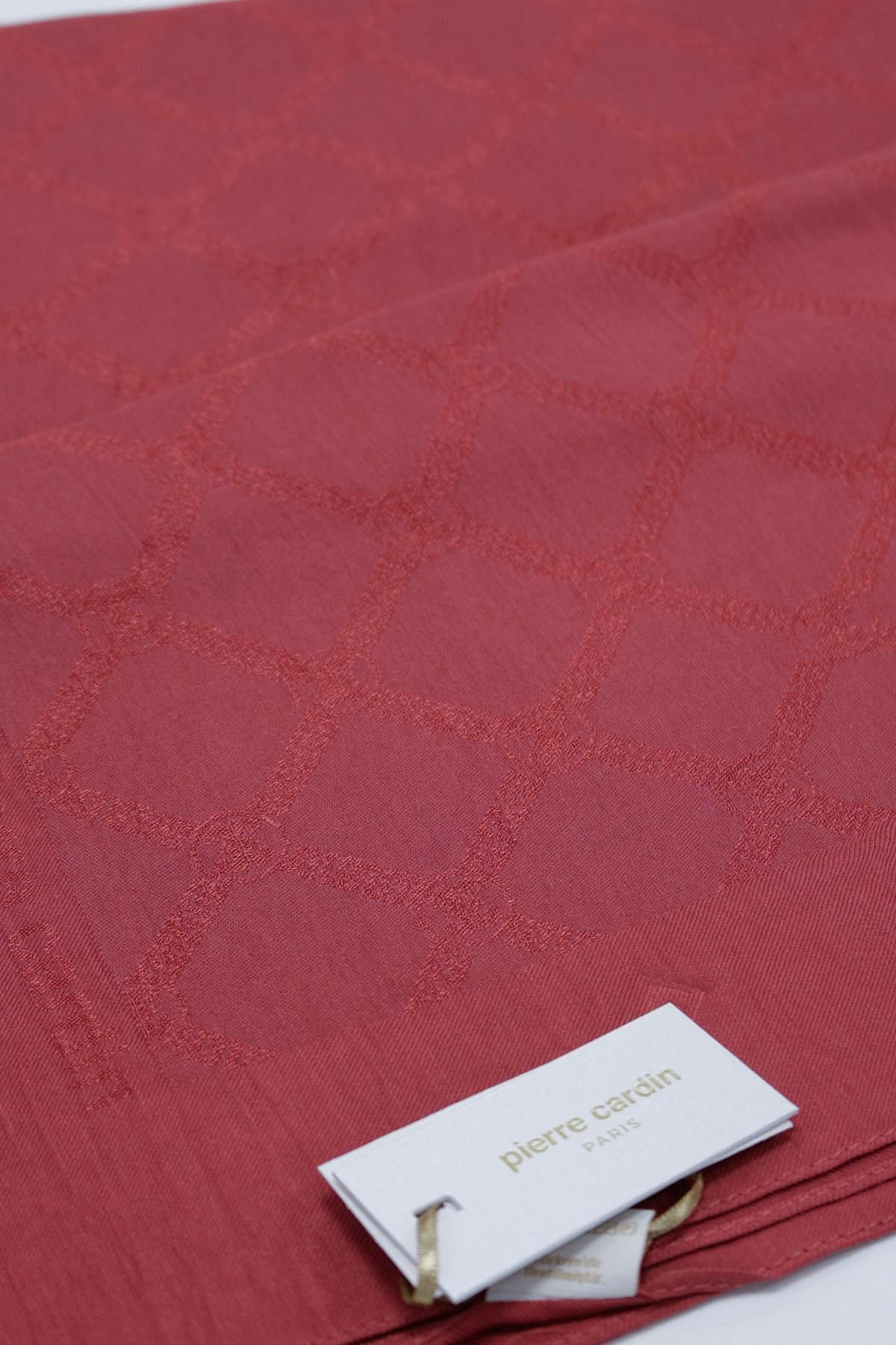 Pierre Cardin-Lyocell Monogram Shawl - 1080800 -943 - Soft Red 2