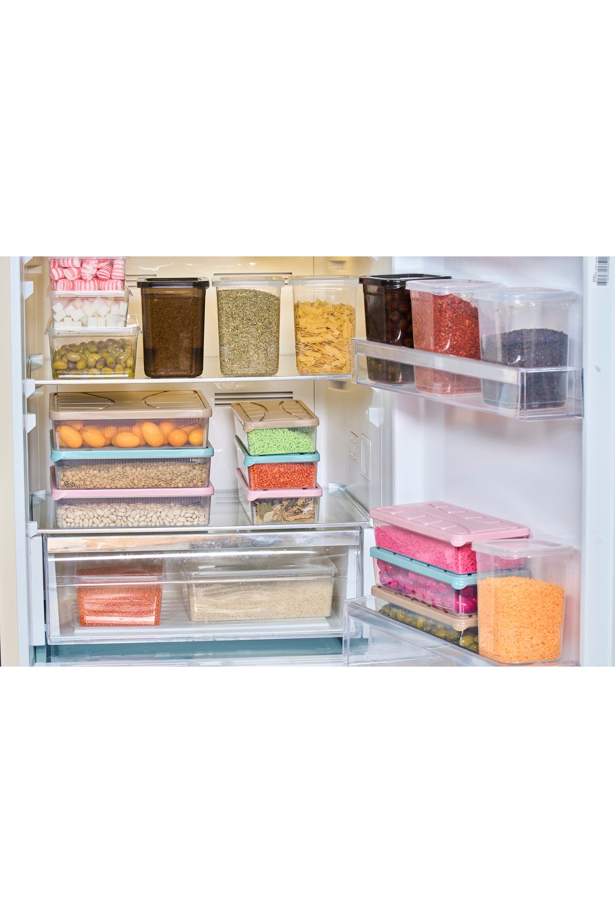 SUPERPUP-Set of 12 Self-Covered Square Storage Containers Anthracite Food and Condiment Set 1150 ml 8
