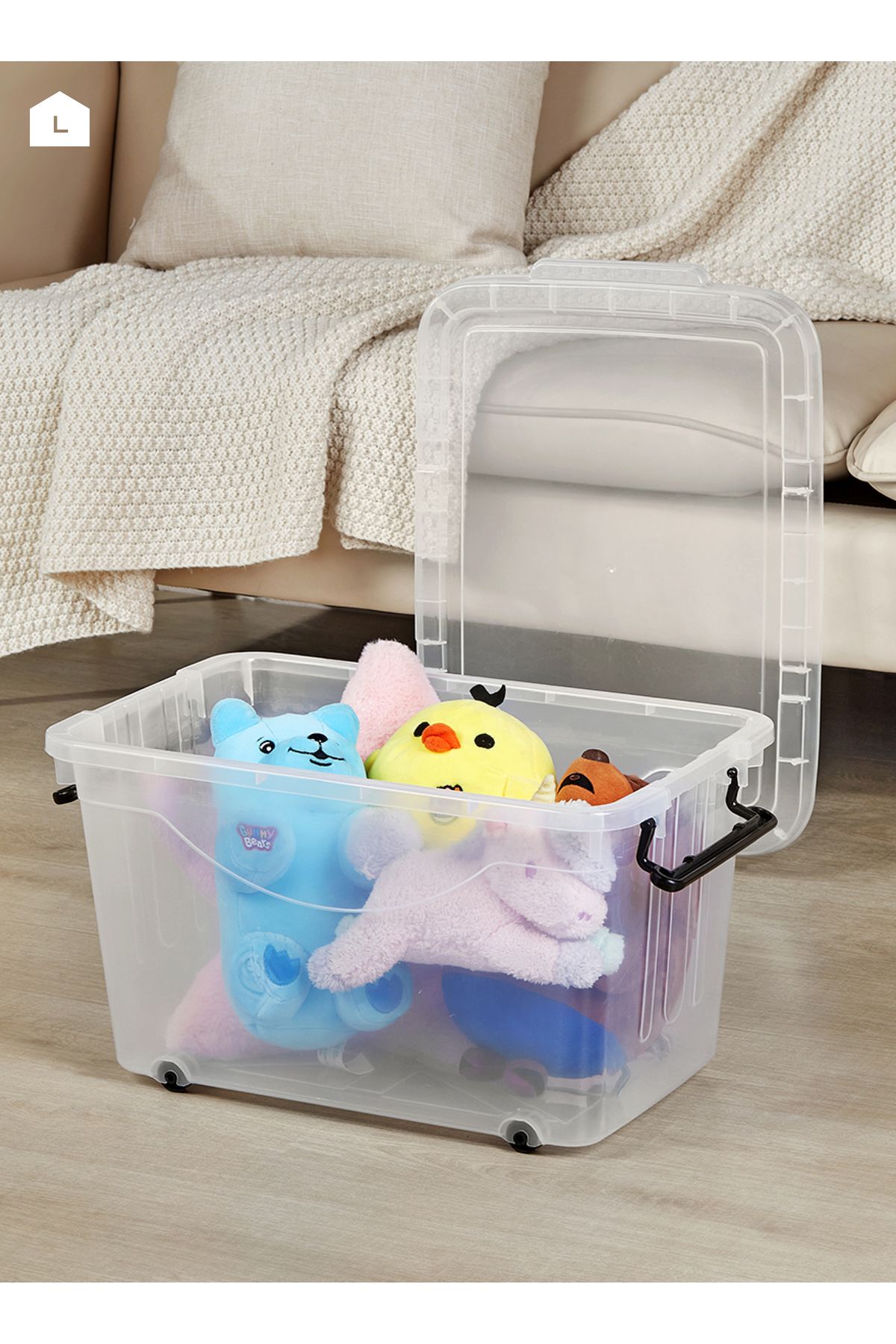 Lawazim-Storage Box - 2 Piece, 32L, 49x35x28cm - Multi-Purpose Stackable Organizing Containers 4
