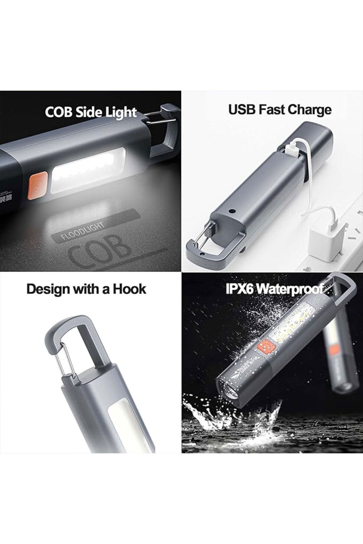 Generic-Flash light Dual use rechargable type-c waterproof 4