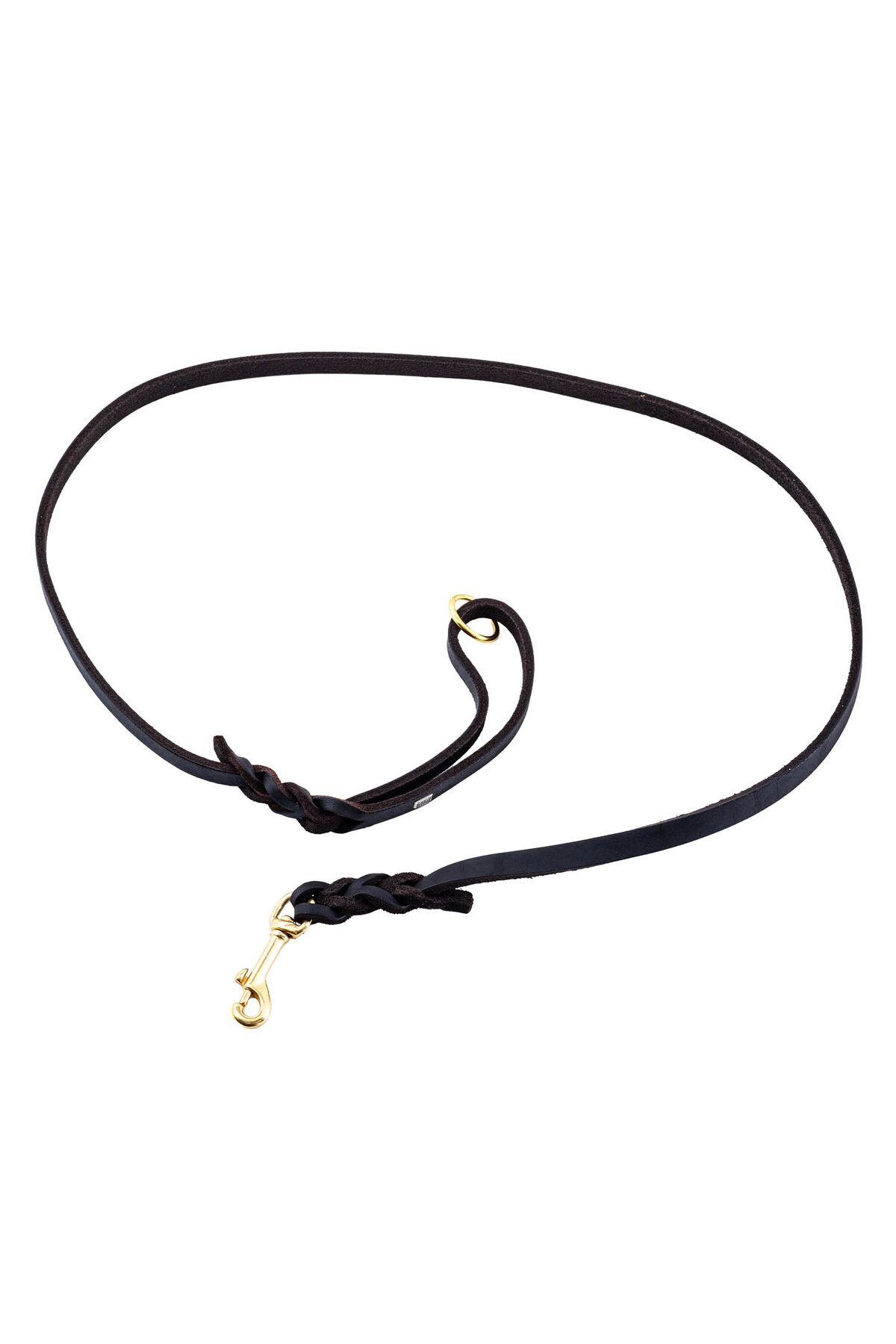 SAVEX Doggie Yağlı Derili 4 Örgülü Eğitim Gezdirme Tasması Kahve 1.4*150 cm (YOEGT-14)