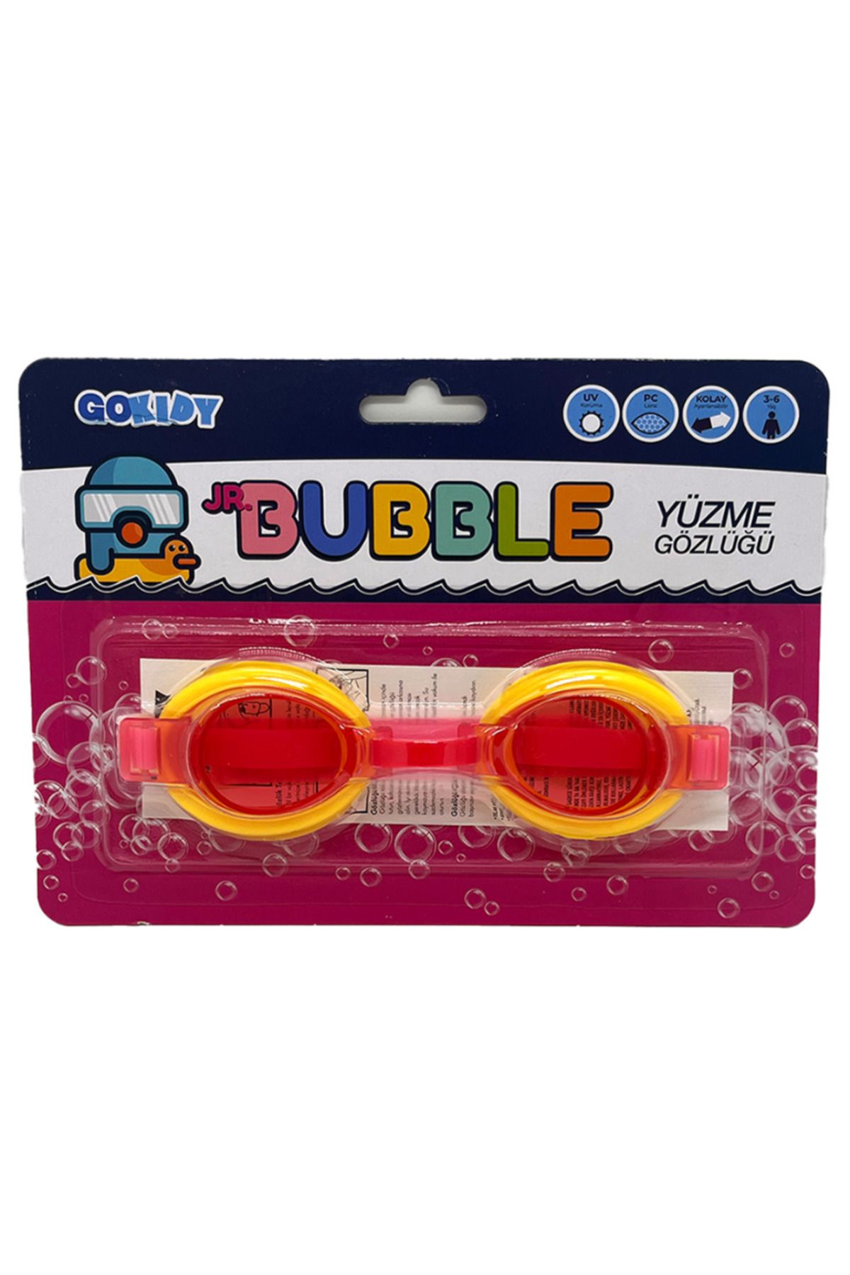 Gokidy Jr Bubble 3-6 Yaş Çocuk Deniz Havuz Yüzme Gözlüğü