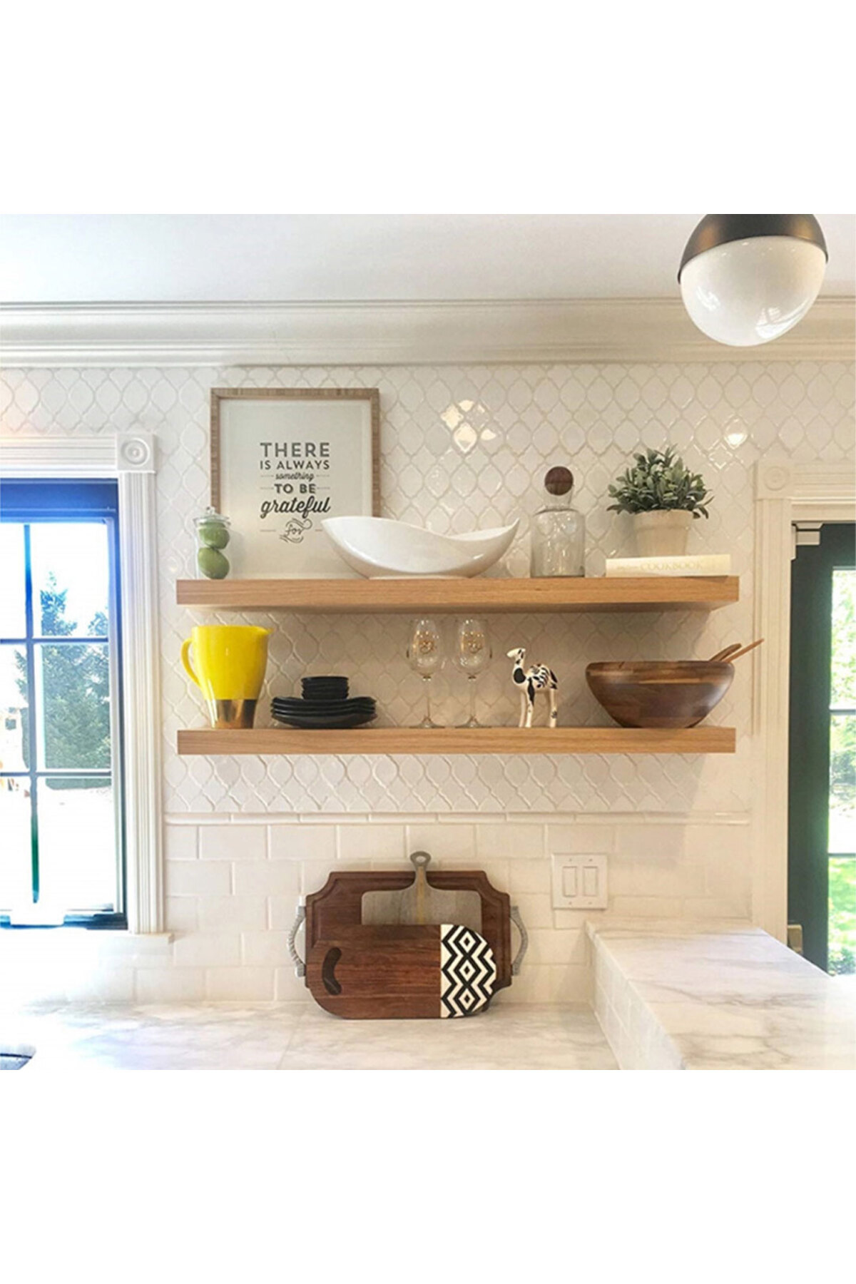 رف خشبي مثبت على الحائط مقاس: 15X60 سم