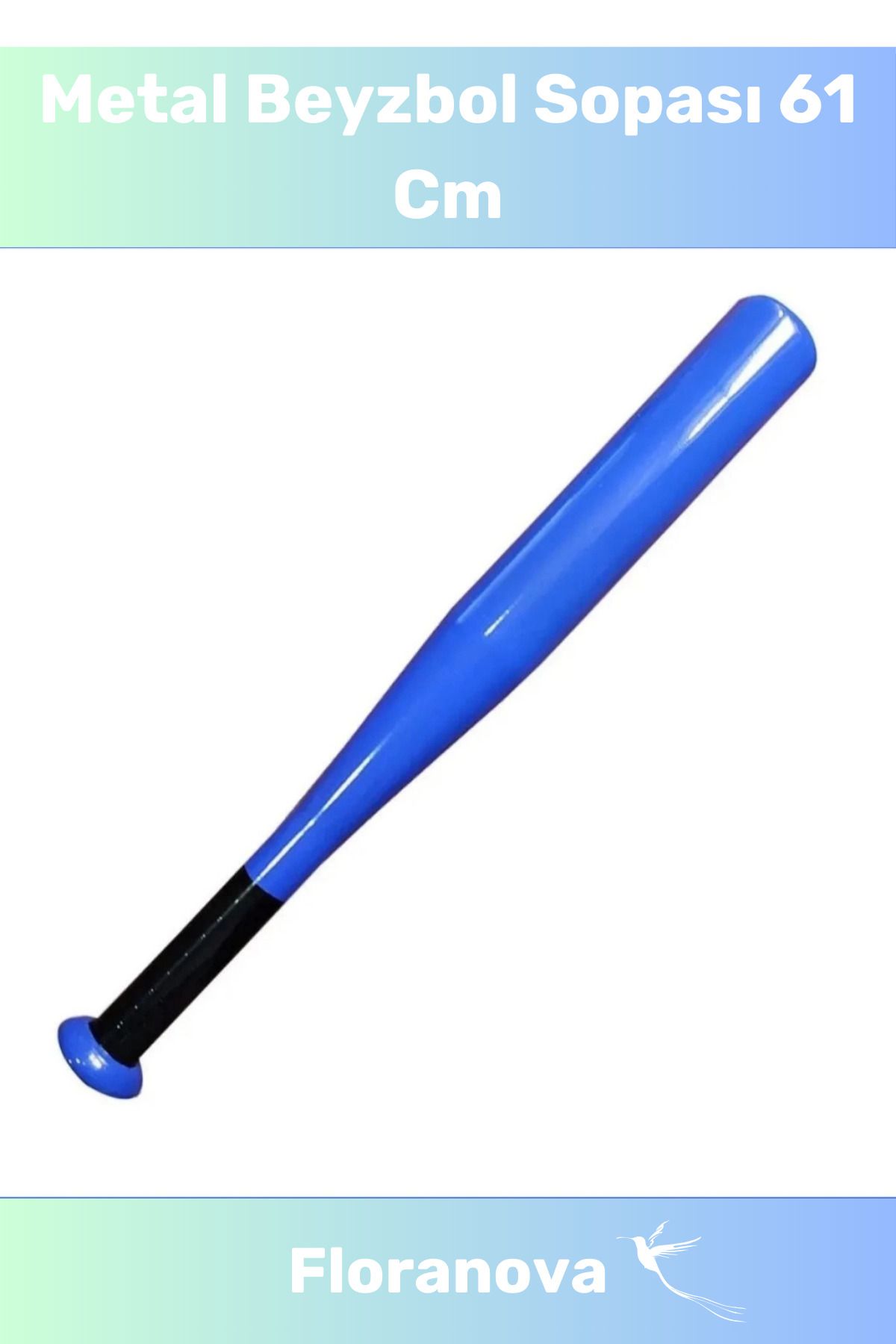 Floranova Deluxe Özel Seri Üretim Kırılmaz Kaliteli Mavi Metal Baseboll Beyzbol Sopası 61 Cm