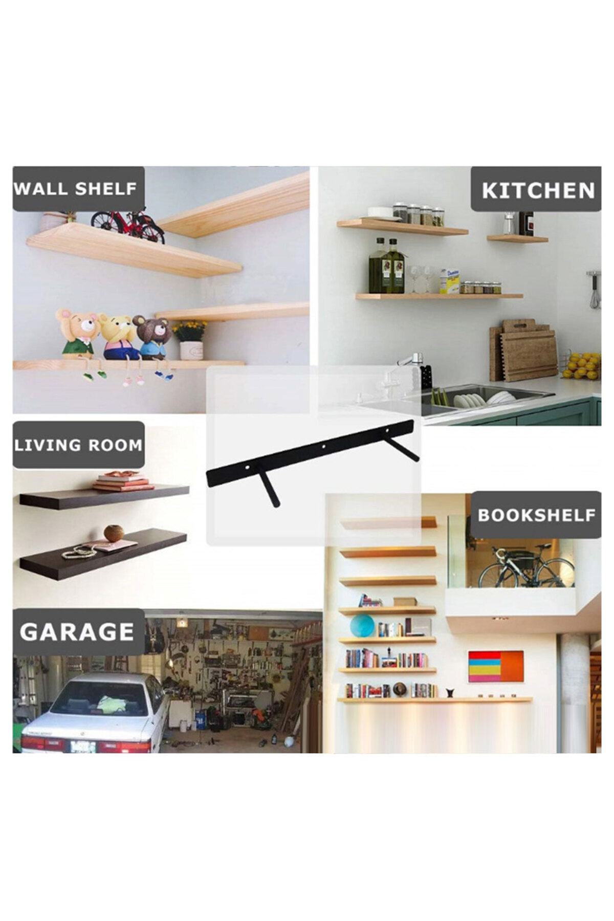 رف خشبي مثبت على الحائط مقاس: 15X60 سم