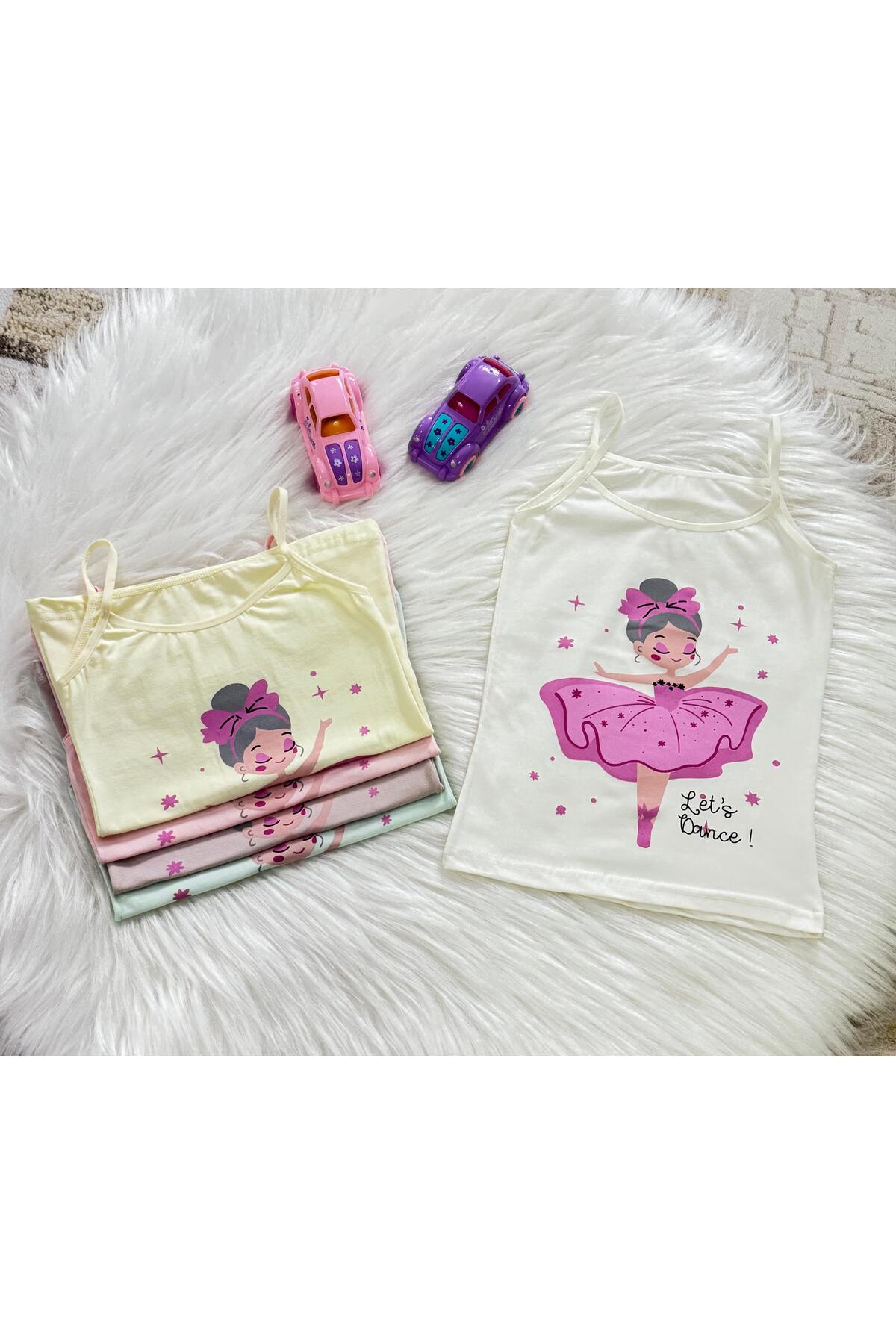 SWELLA KIZ ÇOCUK 5Lİ ATLET %100 PAMUK BALERIN DESEN fotoğrafı 2 (önizleme)